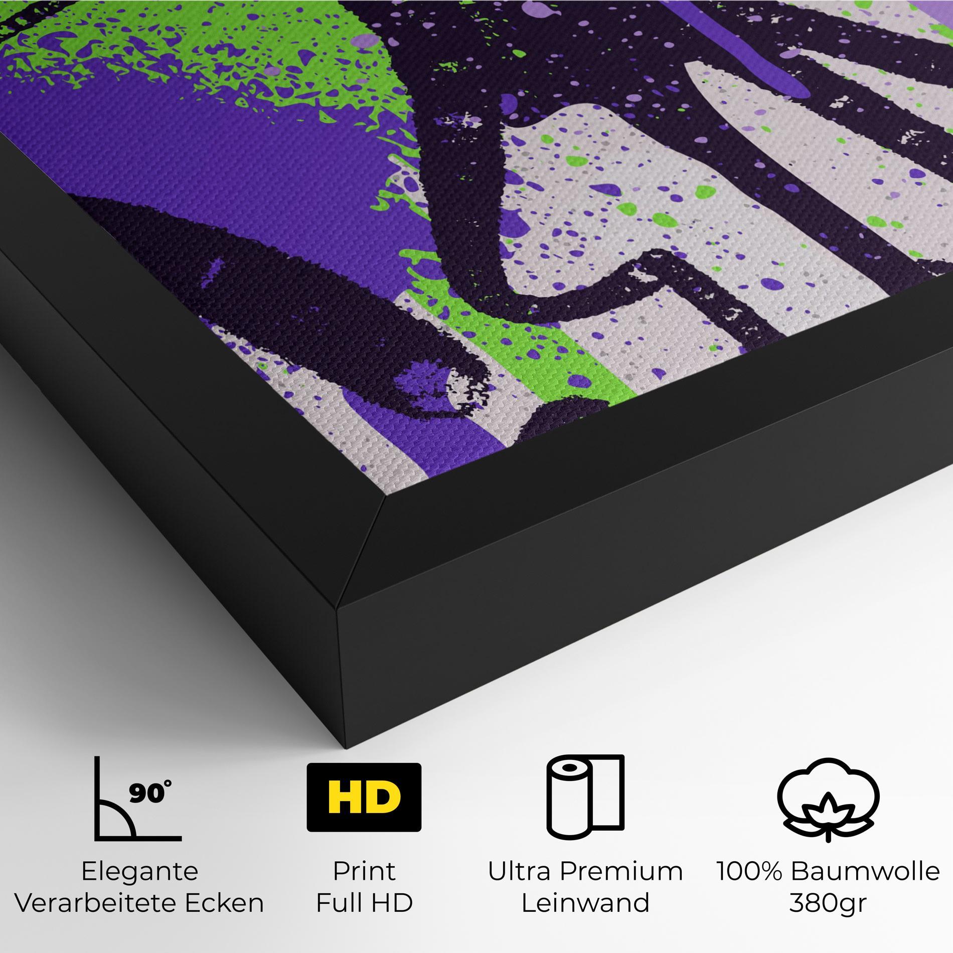 Leinwandbild Green Purple Graffiti mockup 4