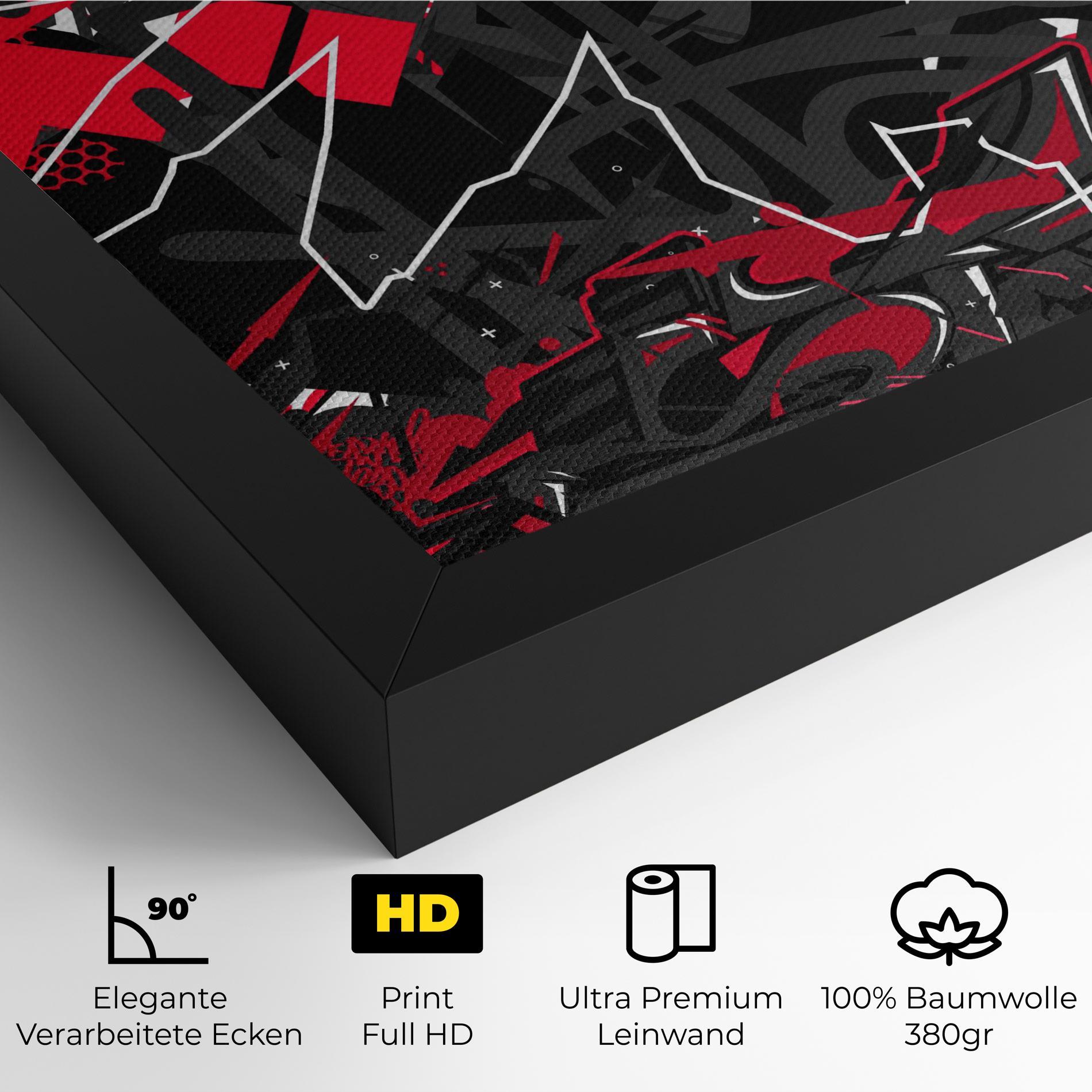 Leinwandbild Grey Red Graffiti mockup 4