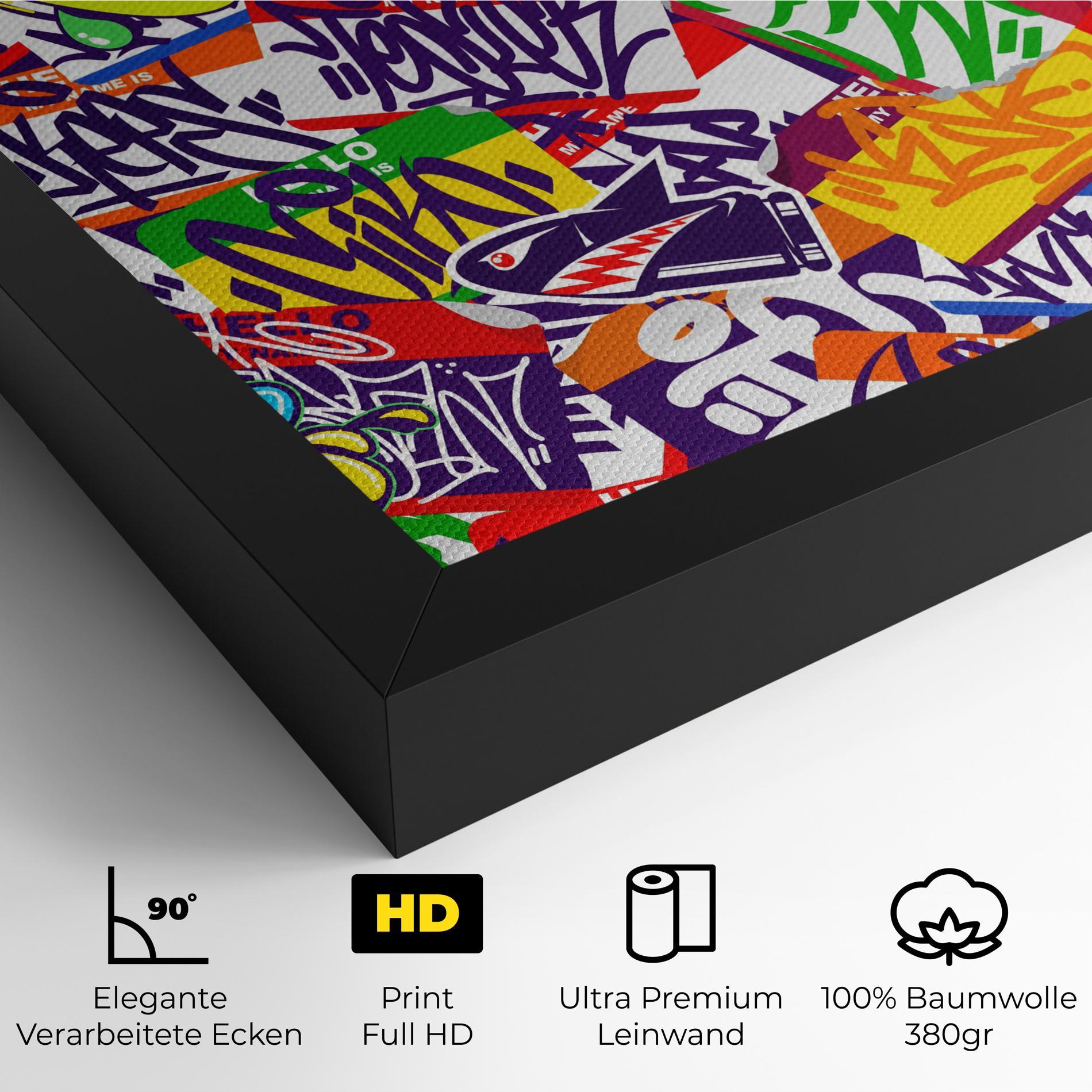Leinwandbild Hello Graffiti Name mockup 4