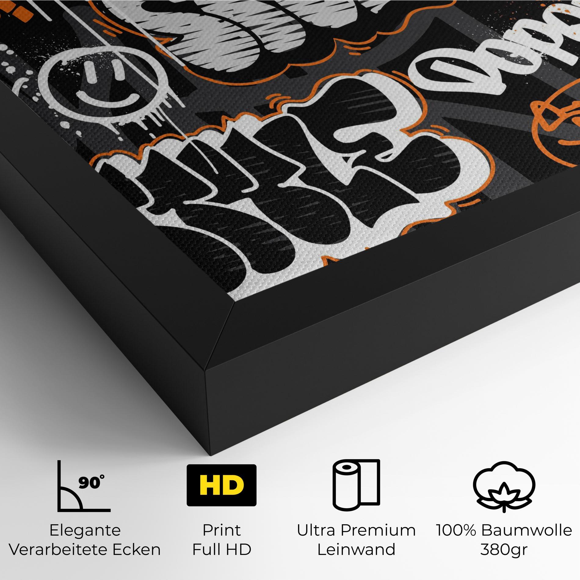 Leinwandbild Orange Black Graffiti mockup 4