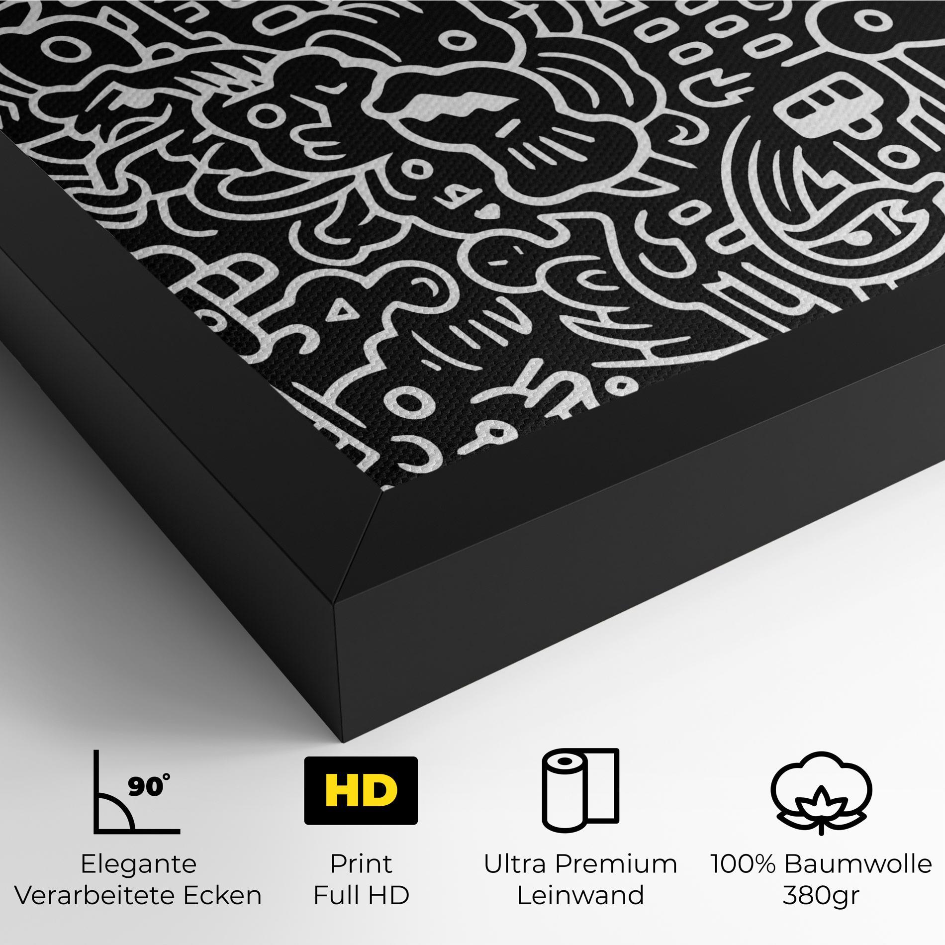 Leinwandbild White Line Doodle mockup 4