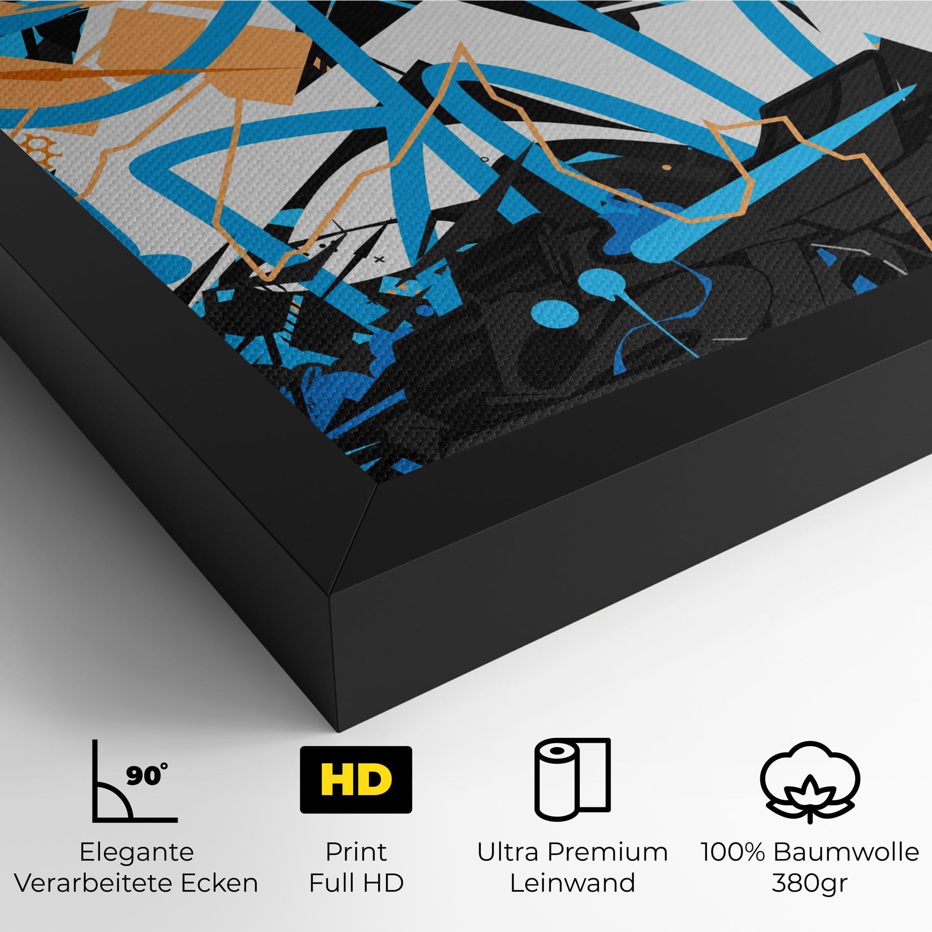 Leinwandbild White Orange Graffiti mockup 4