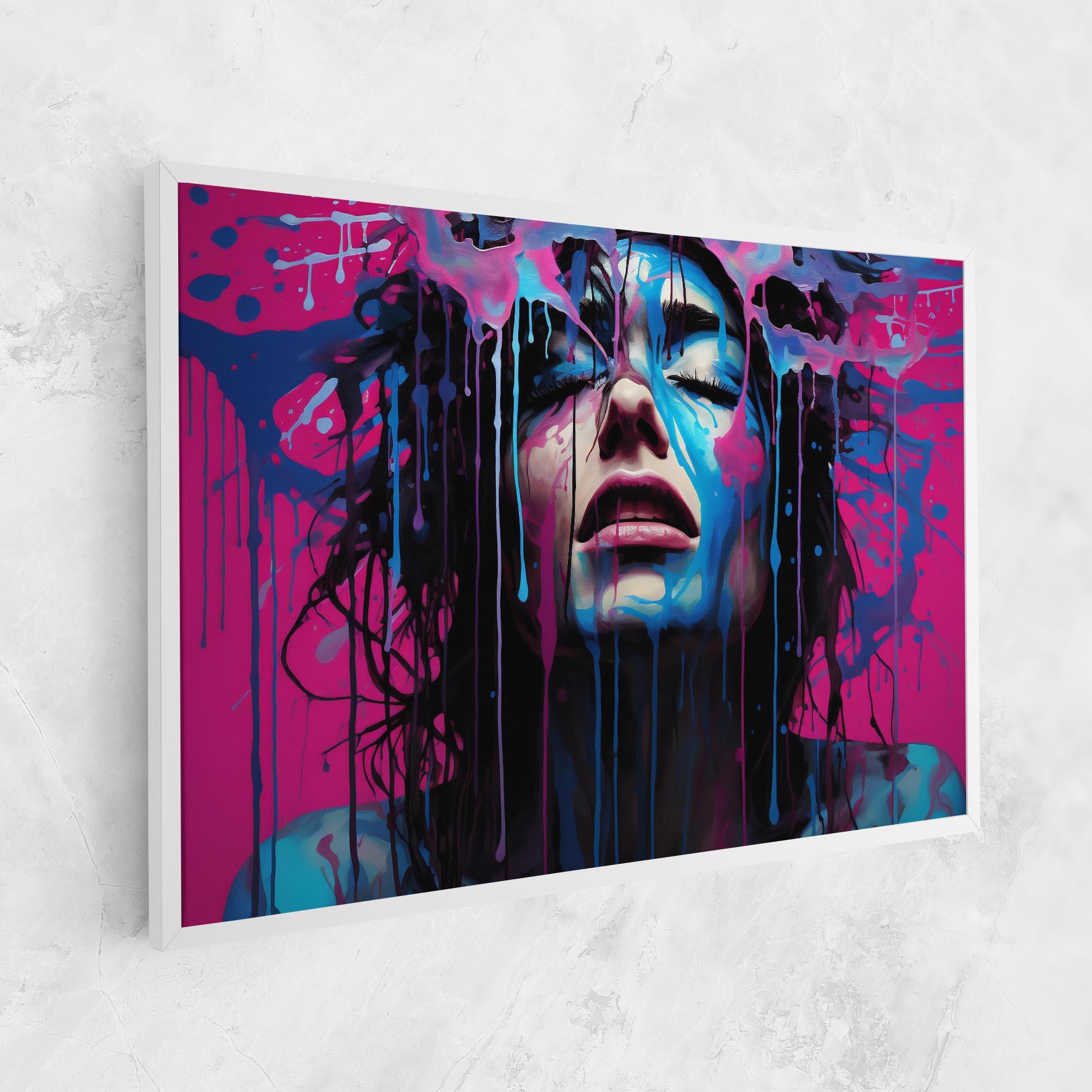 Leinwandbild Blue Pink Woman mockup 1
