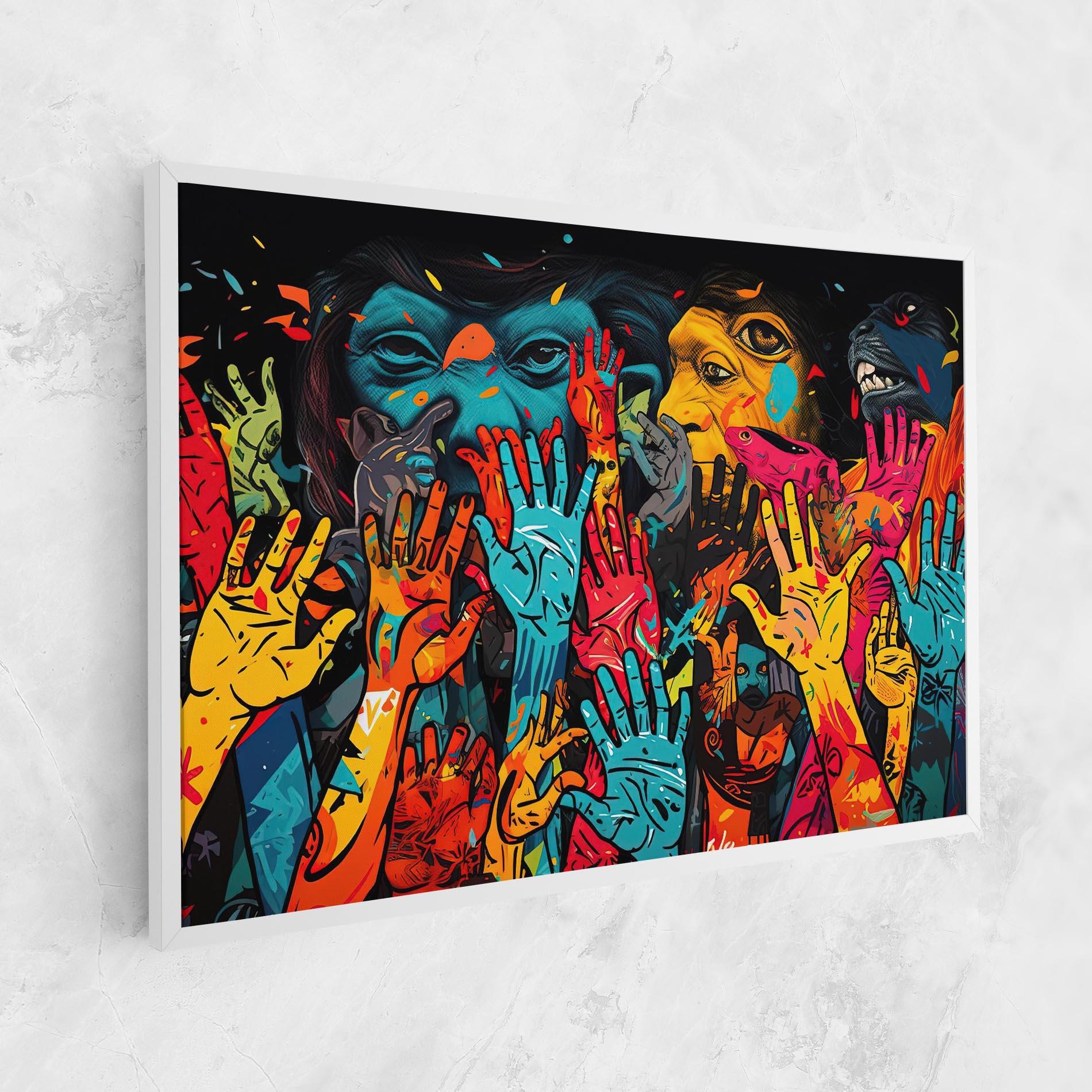 Leinwandbild Colorful Hands mockup 1