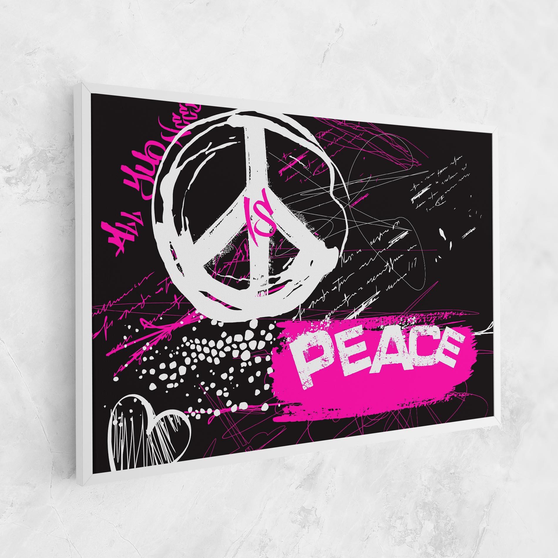 Leinwandbild Graffiti Pink Peace mockup 1