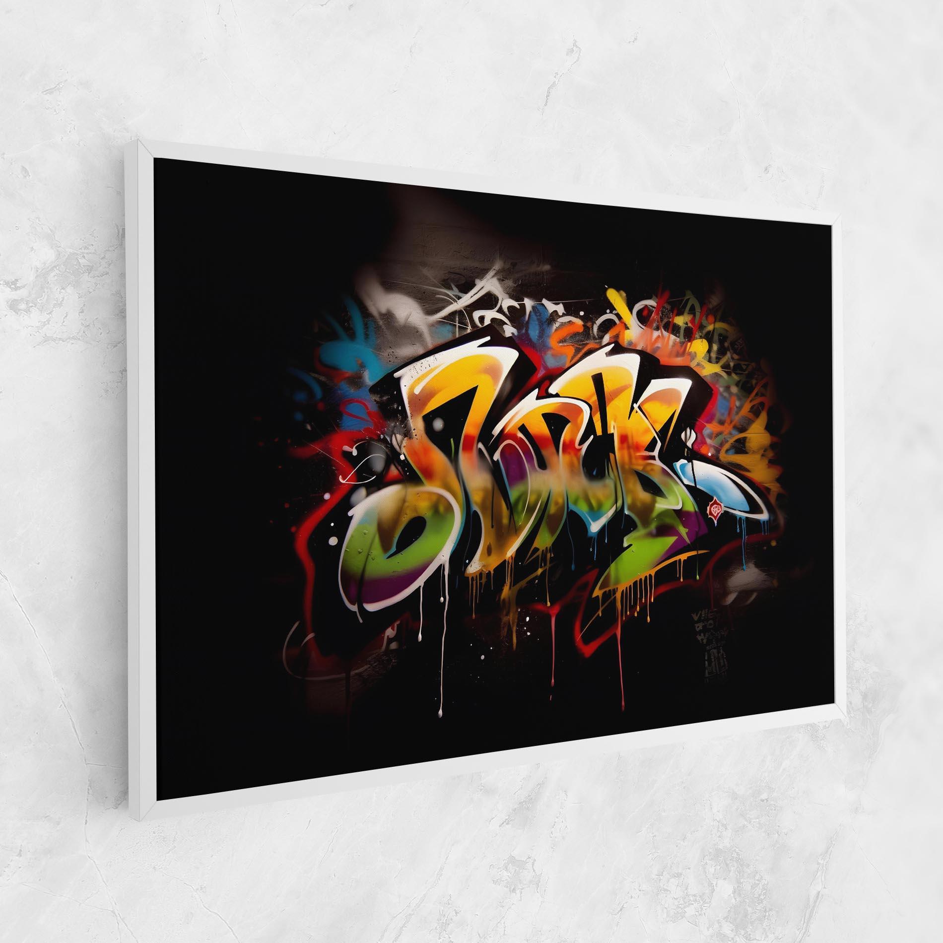 Leinwandbild Graffiti Style Wall mockup 1