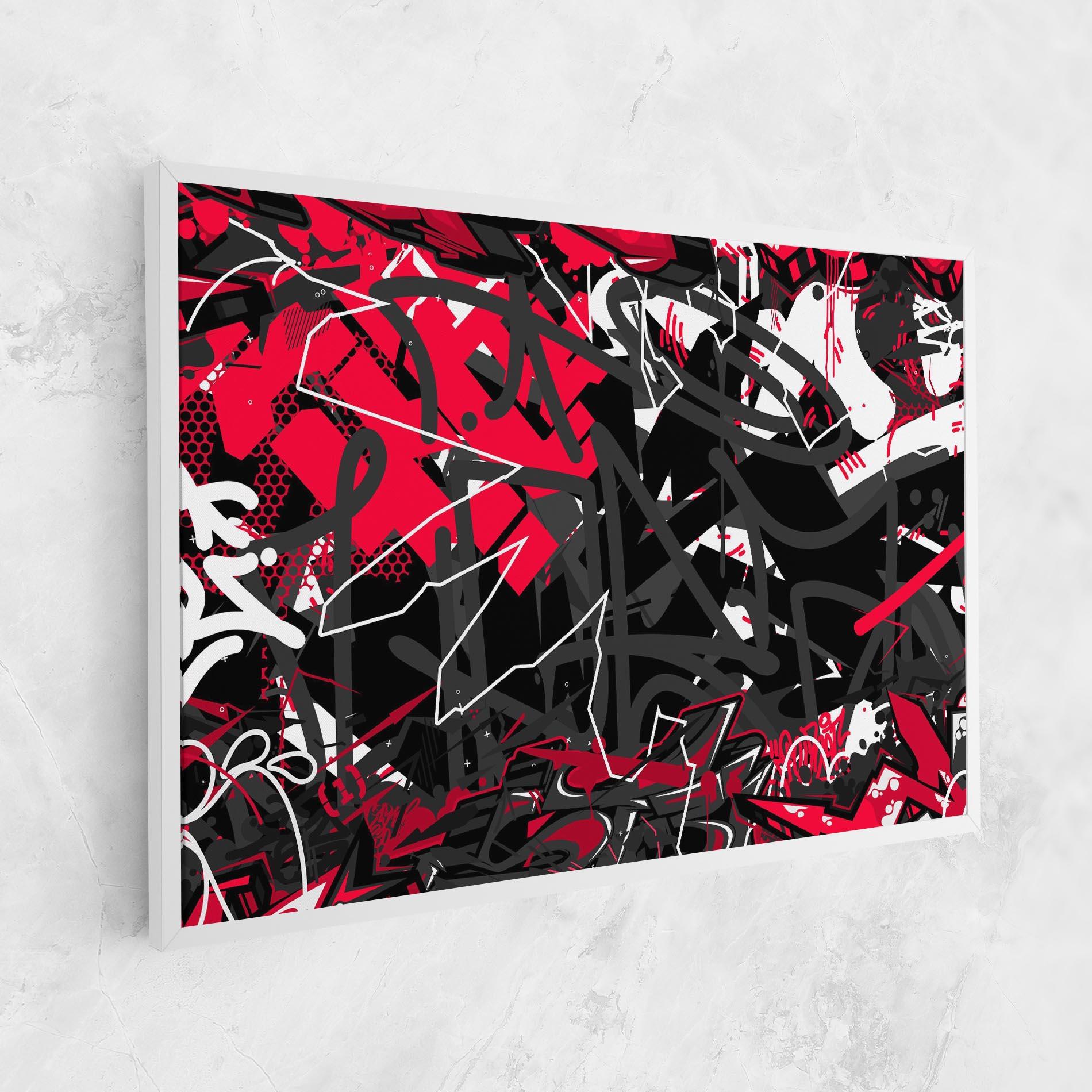 Leinwandbild Grey Red Graffiti mockup 1