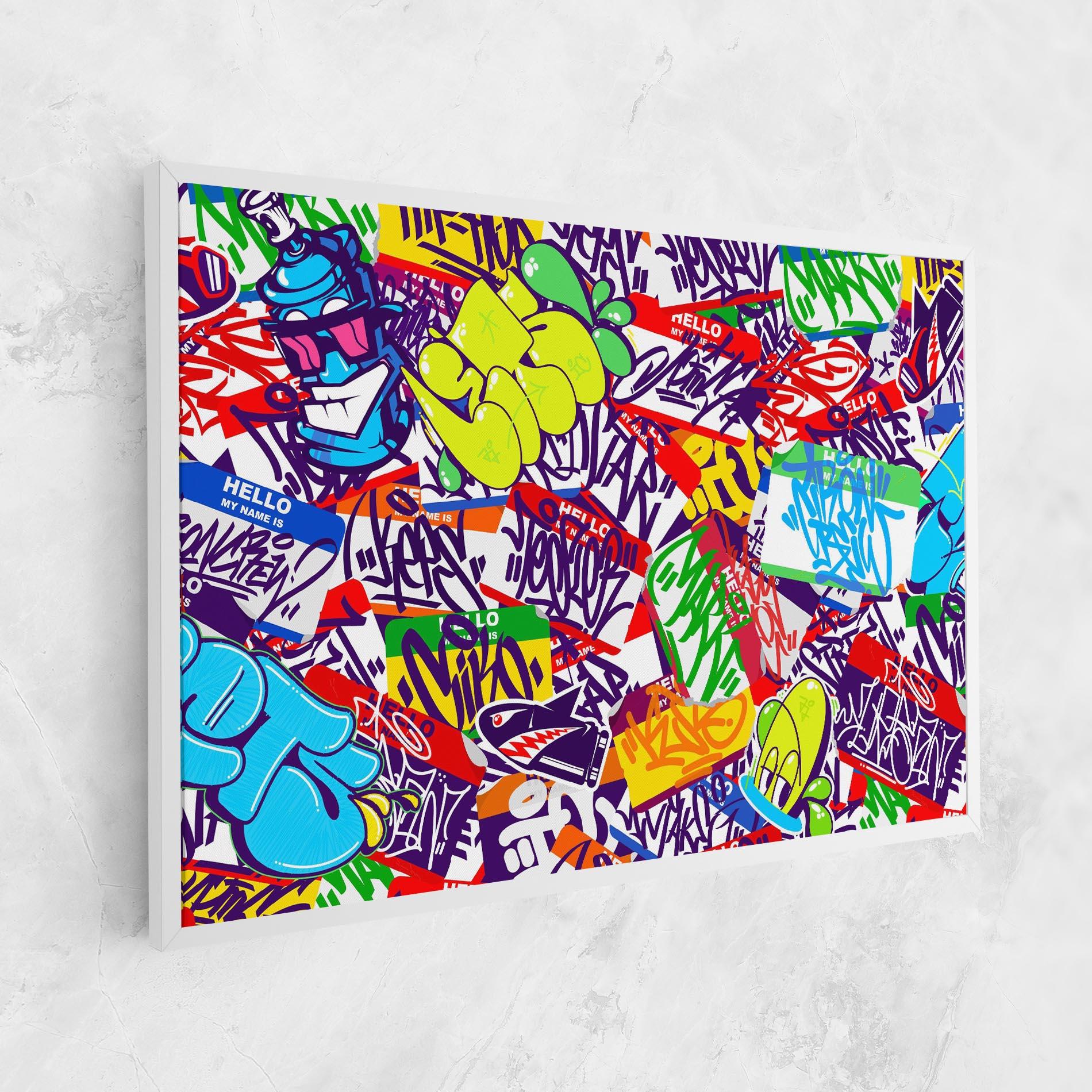 Leinwandbild Hello Graffiti Name mockup 1