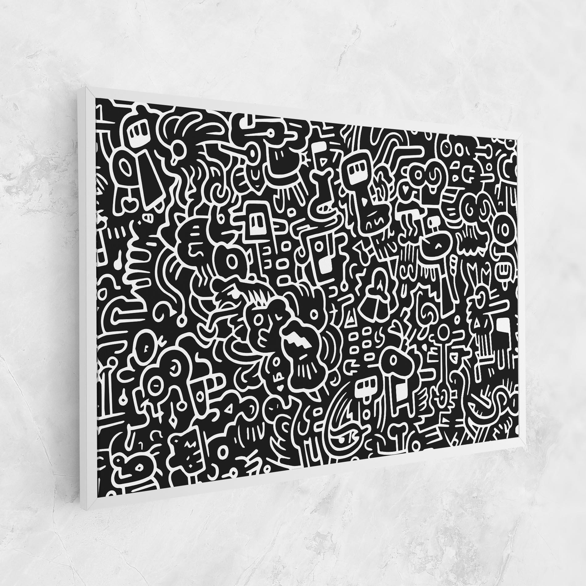 Leinwandbild White Line Doodle mockup 1