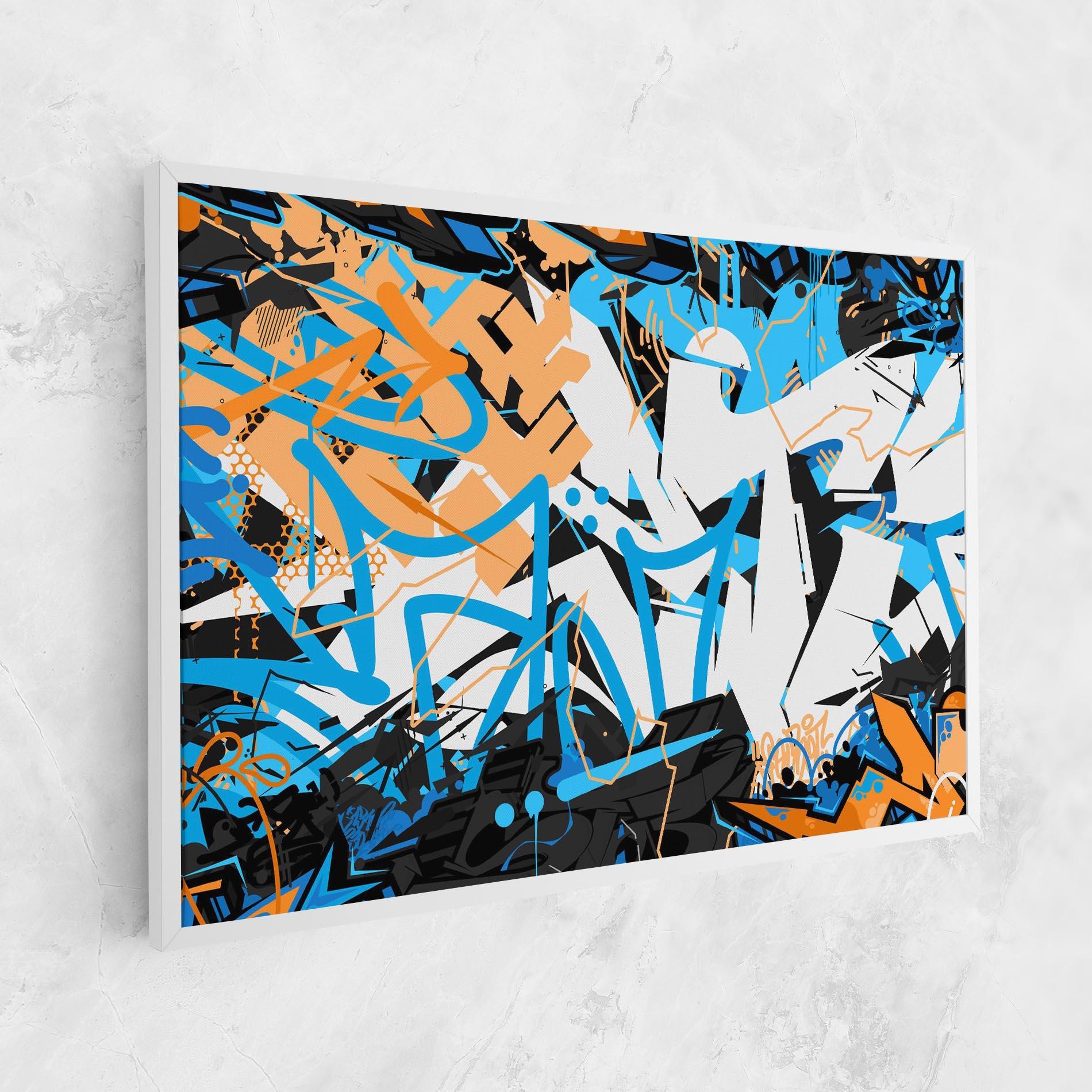 Leinwandbild White Orange Graffiti mockup 1