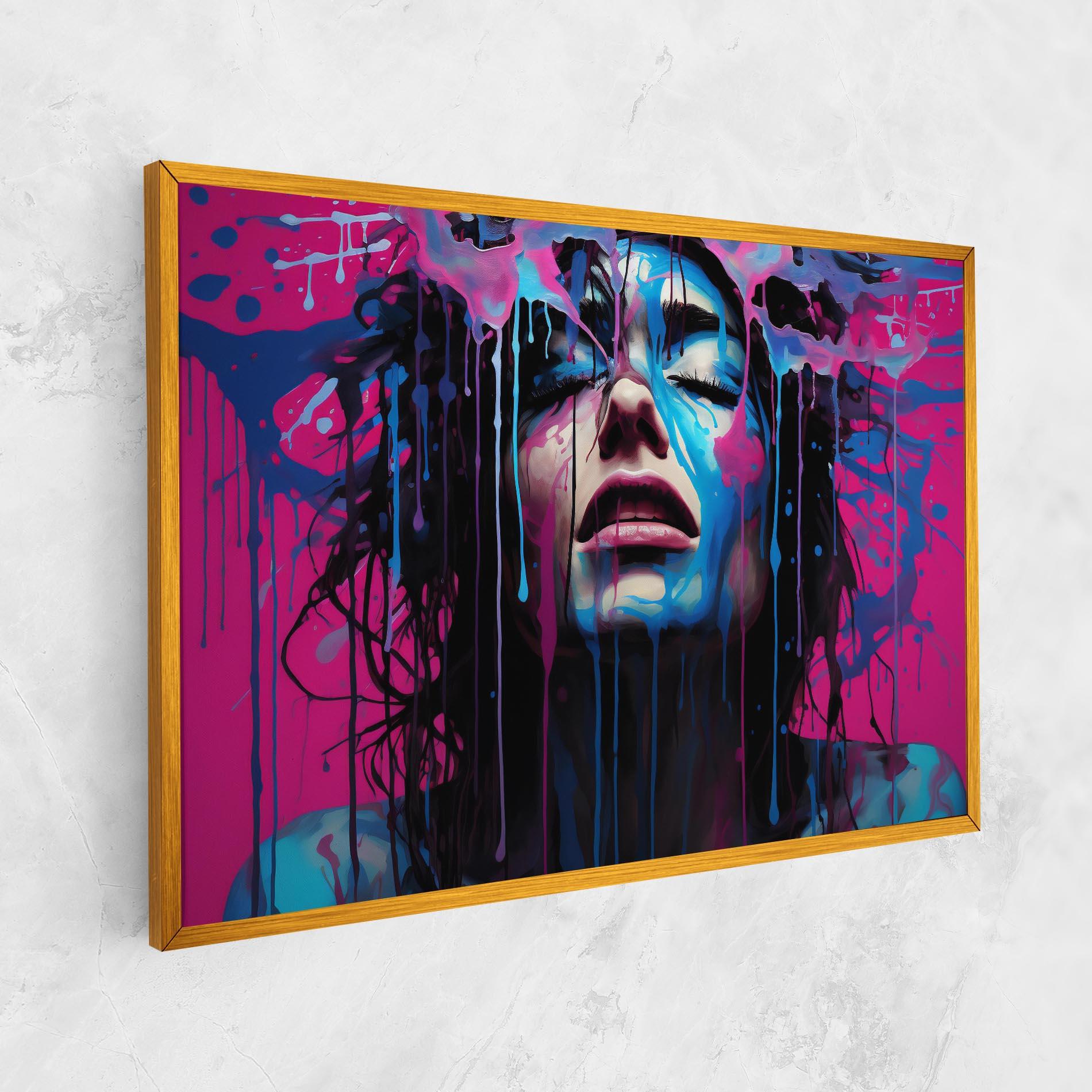 Leinwandbild Blue Pink Woman mockup 1