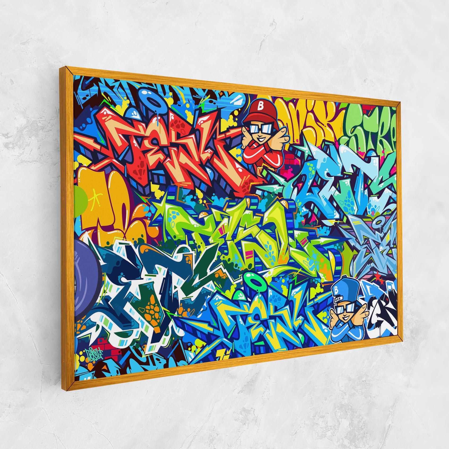 Leinwandbild Colorful Graffiti mockup 1