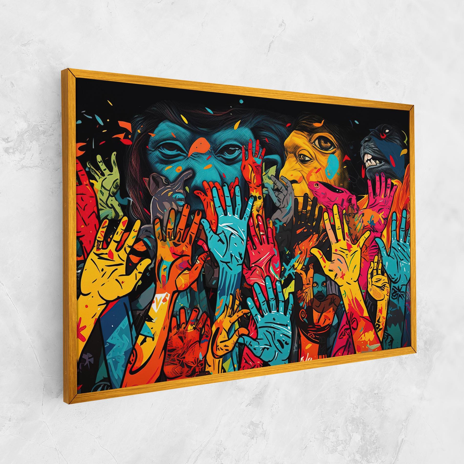 Leinwandbild Colorful Hands mockup 1