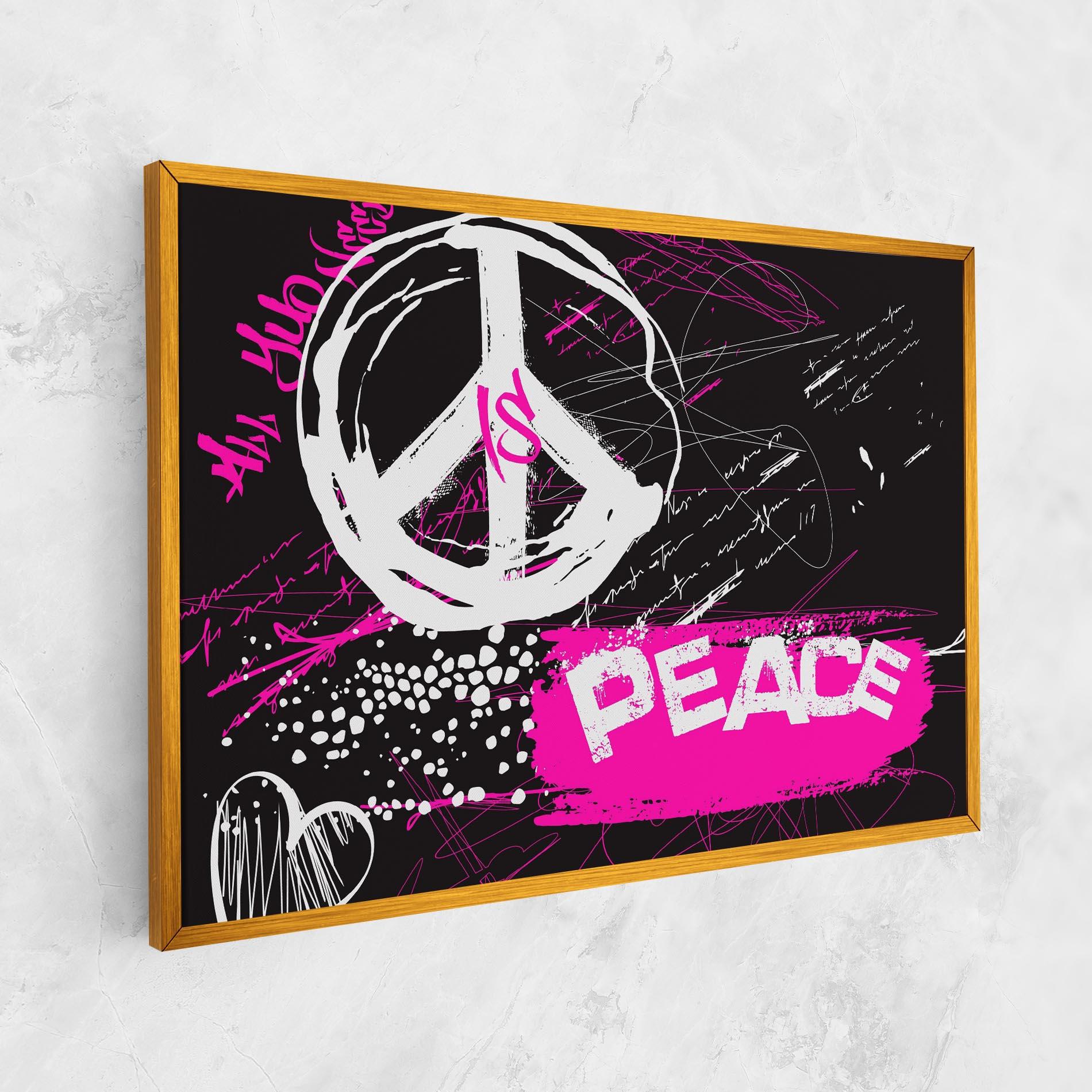 Leinwandbild Graffiti Pink Peace mockup 1