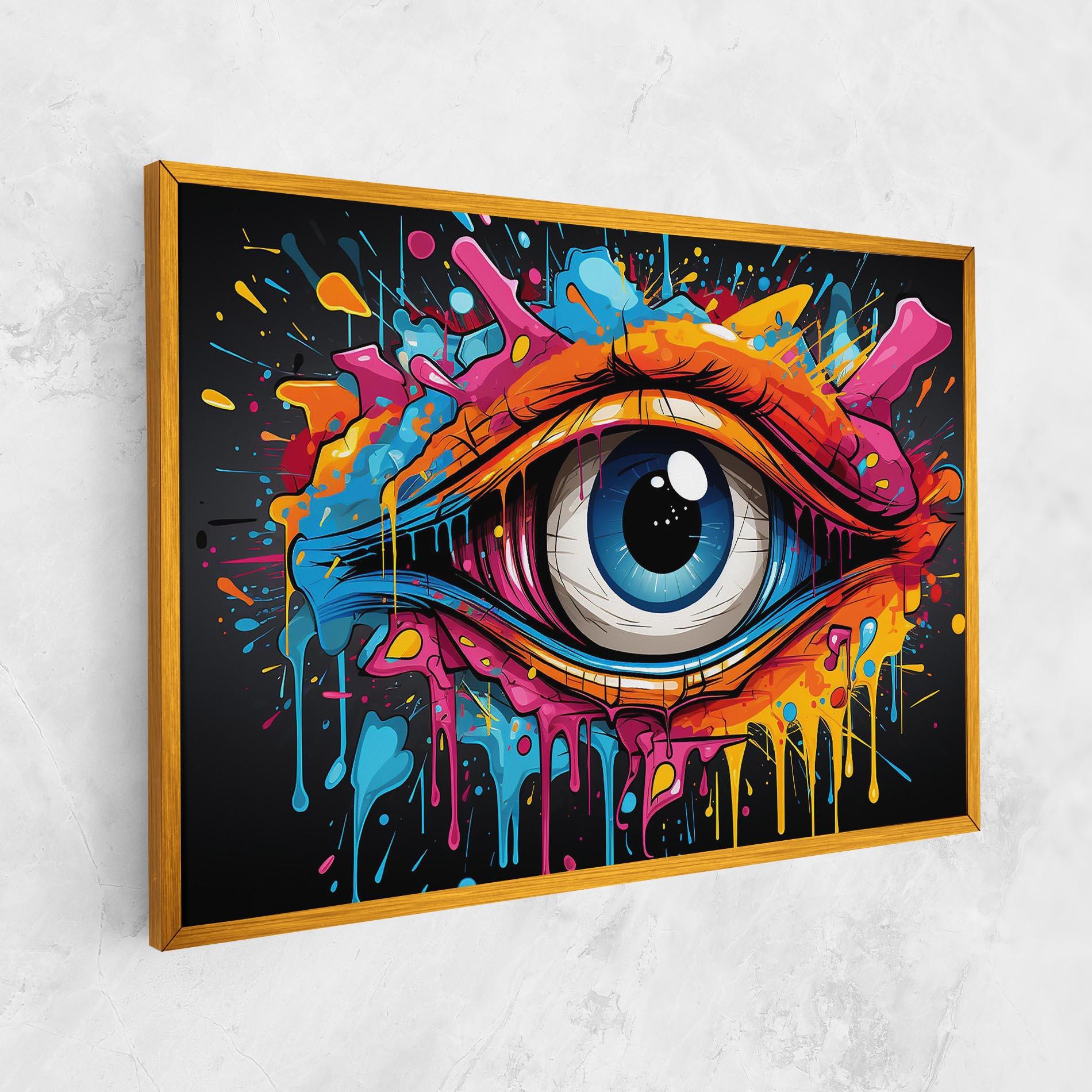 Leinwandbild Graffitistyle Eye mockup 1