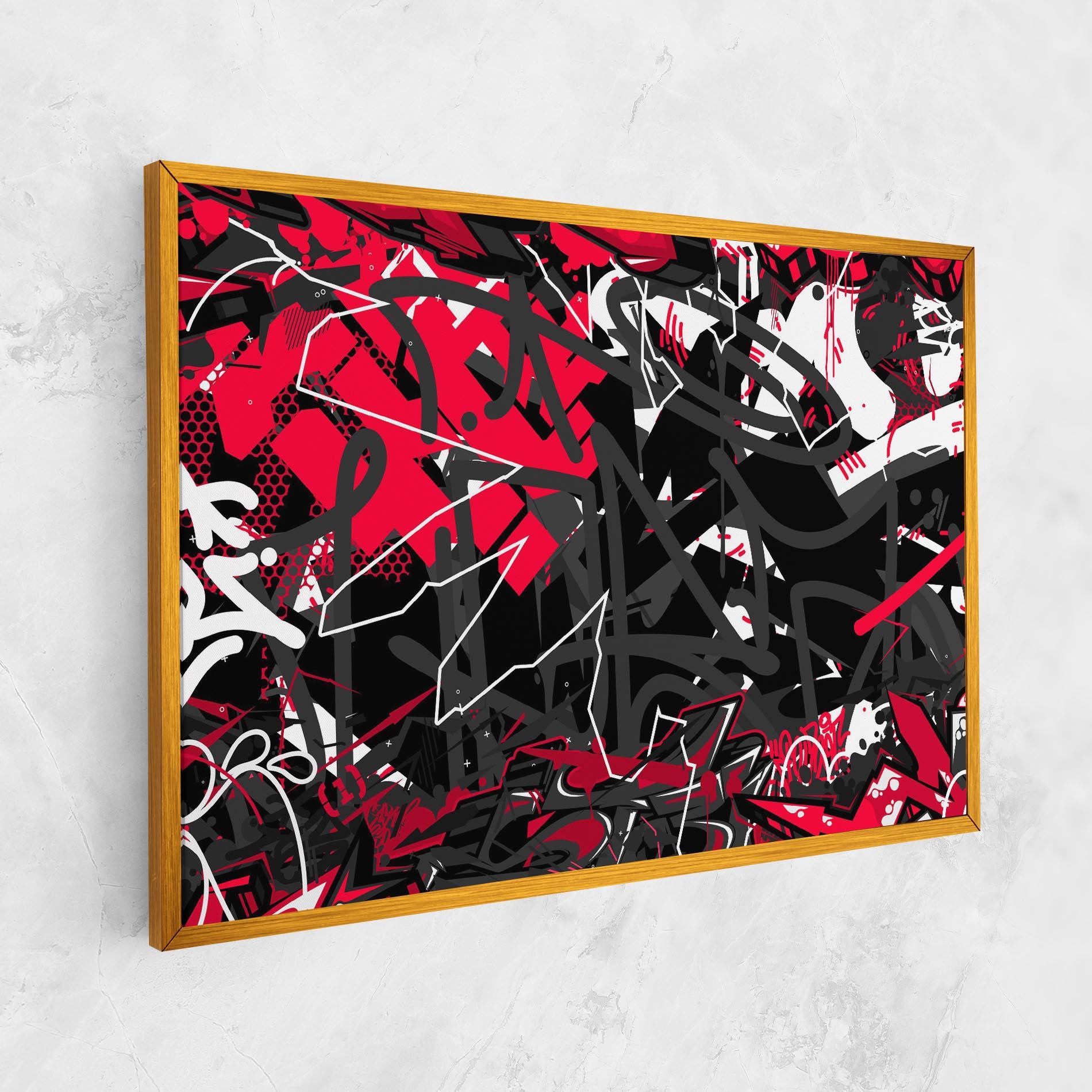 Leinwandbild Grey Red Graffiti mockup 1
