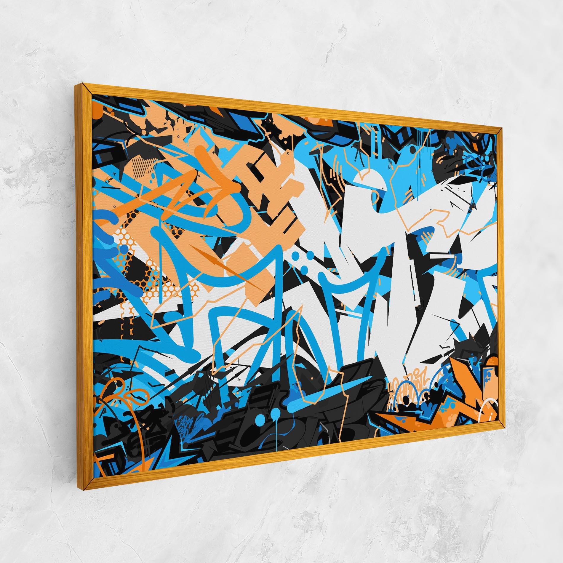 Leinwandbild White Orange Graffiti mockup 1