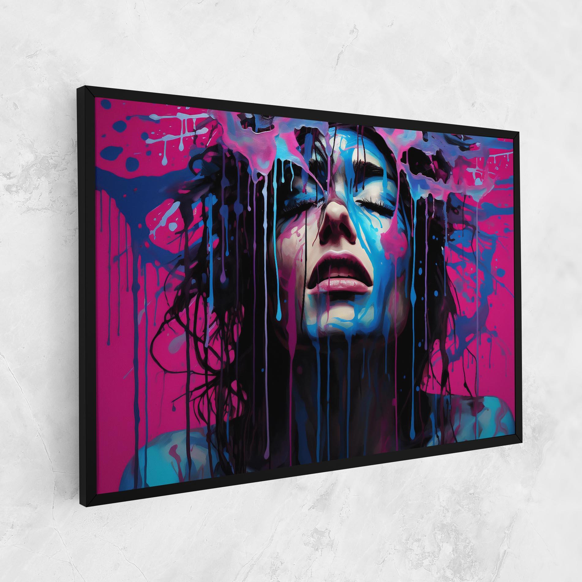 Leinwandbild Blue Pink Woman mockup 1