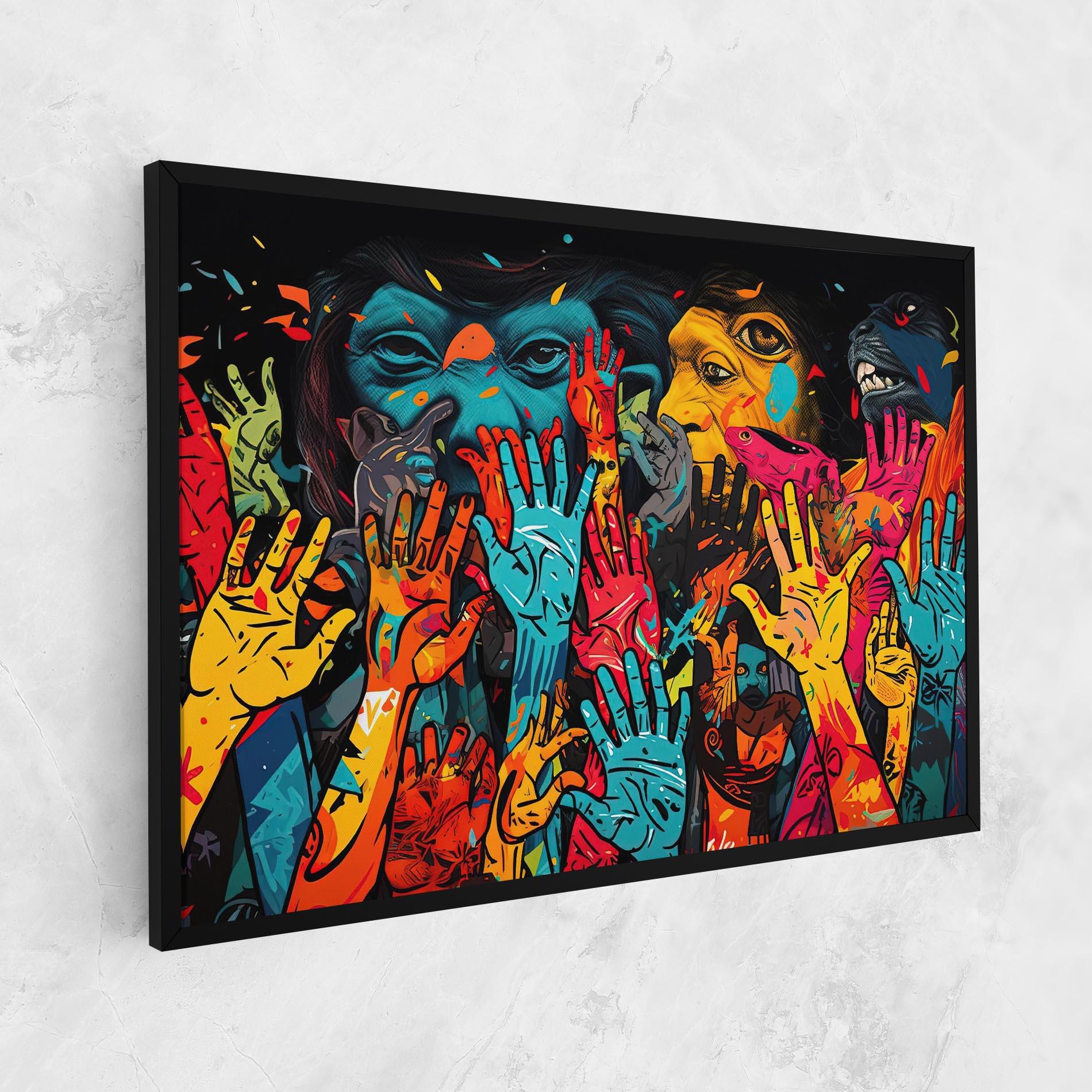Leinwandbild Colorful Hands mockup 1