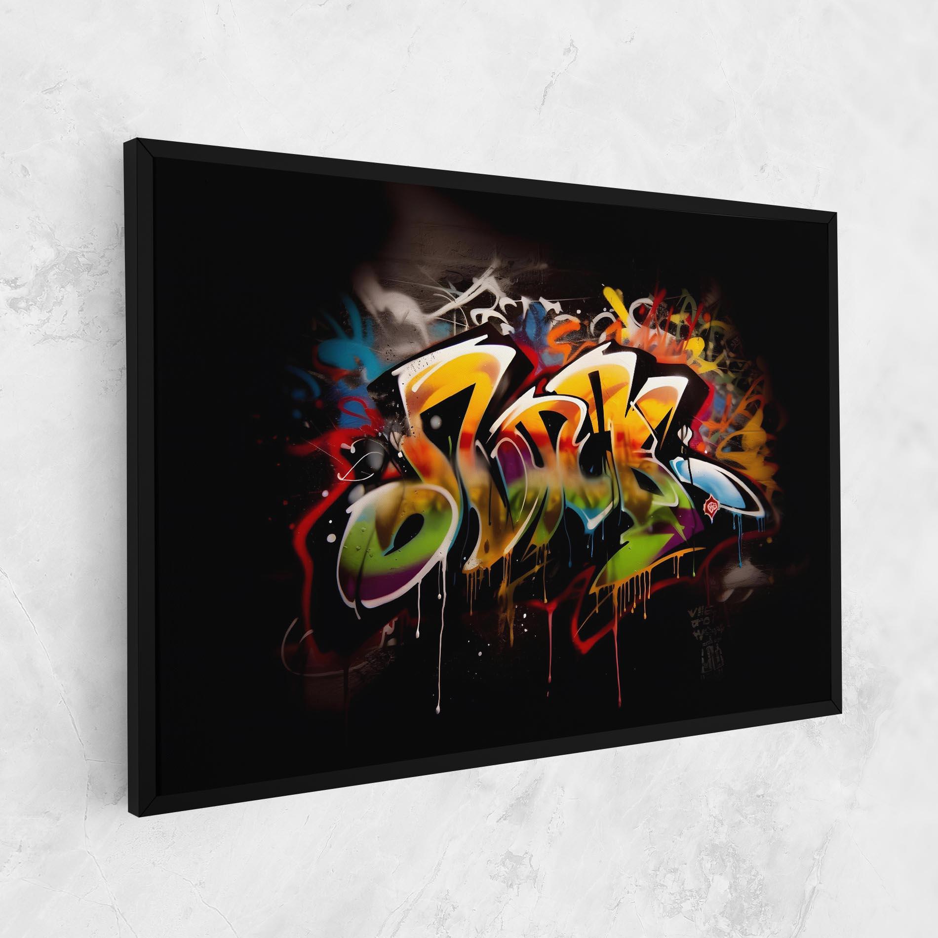 Leinwandbild Graffiti Style Wall mockup 1