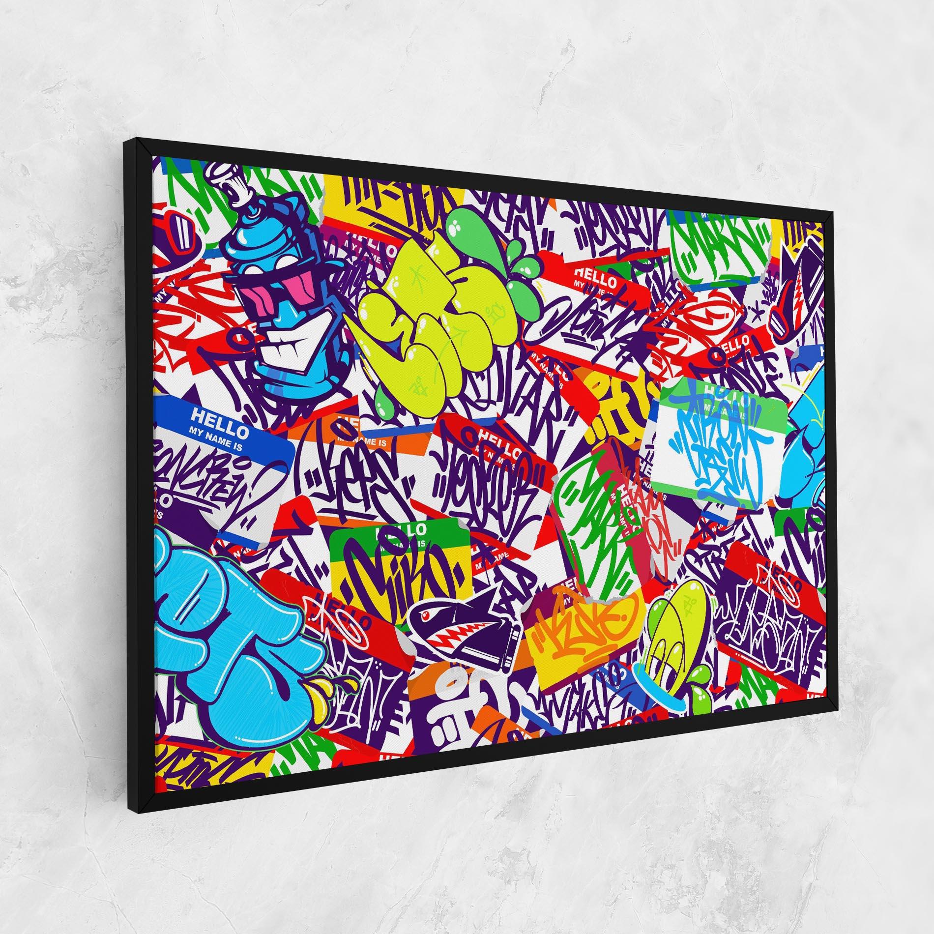 Leinwandbild Hello Graffiti Name mockup 1