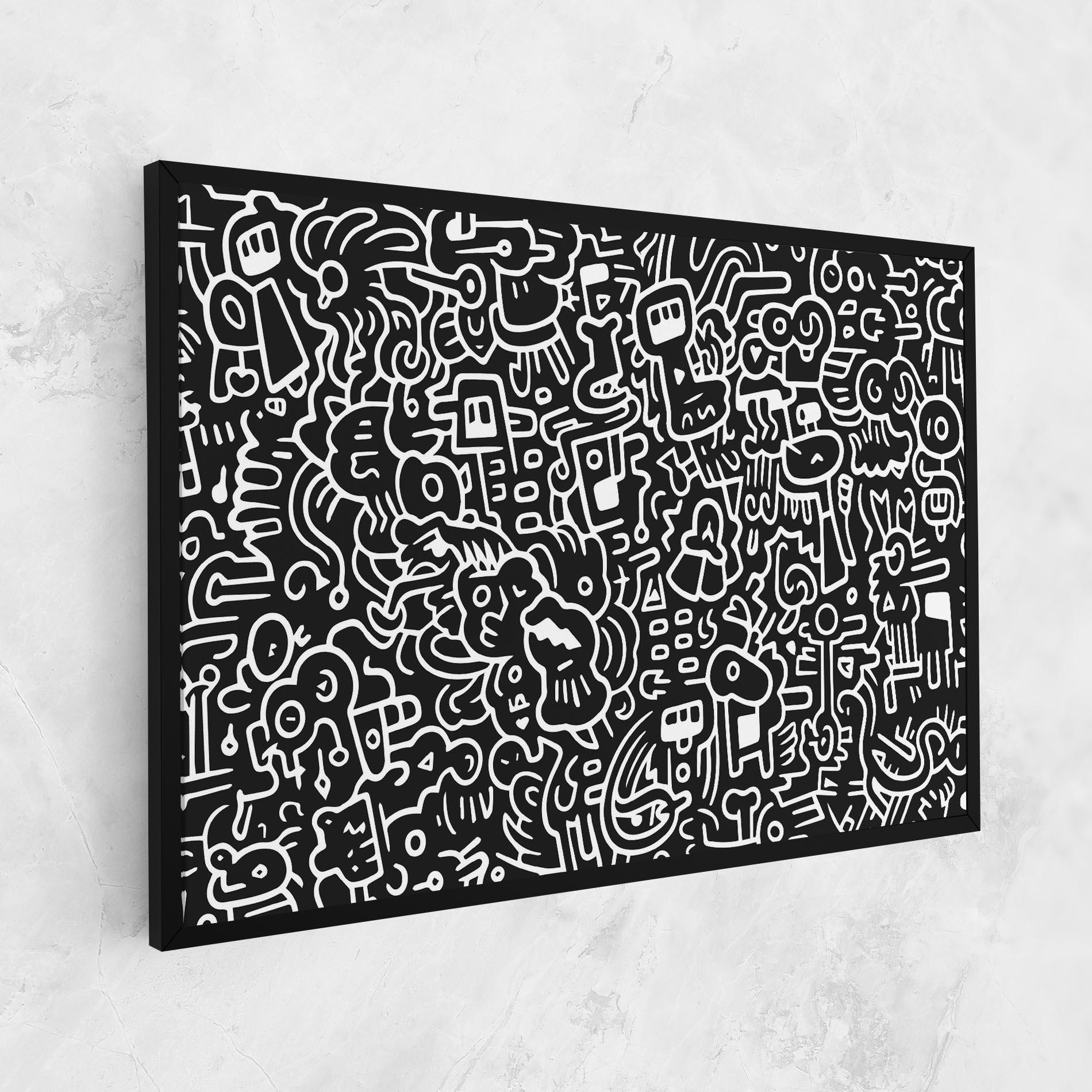 Leinwandbild White Line Doodle mockup 1