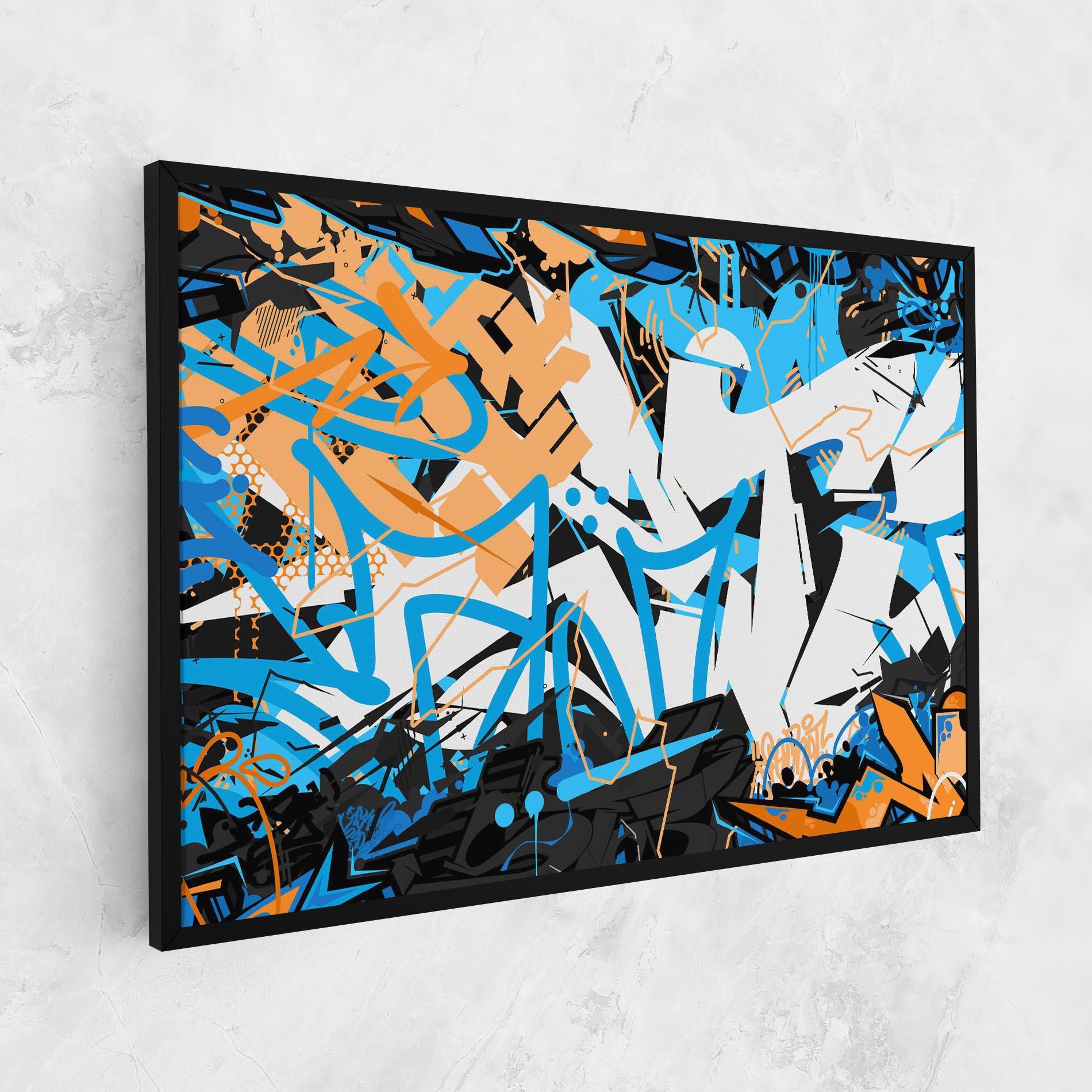 Leinwandbild White Orange Graffiti mockup 1