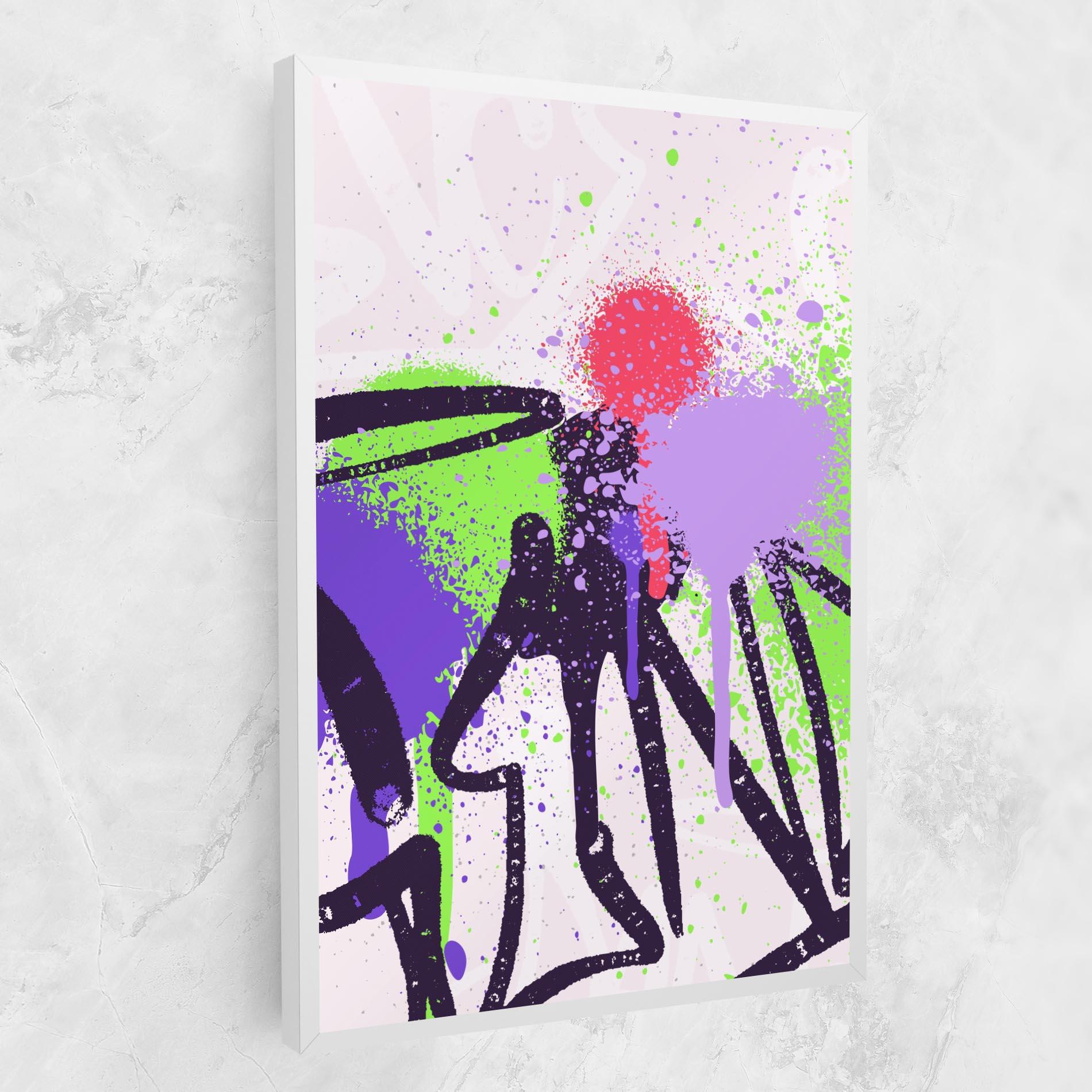 Leinwandbild Green Purple Graffiti mockup 1