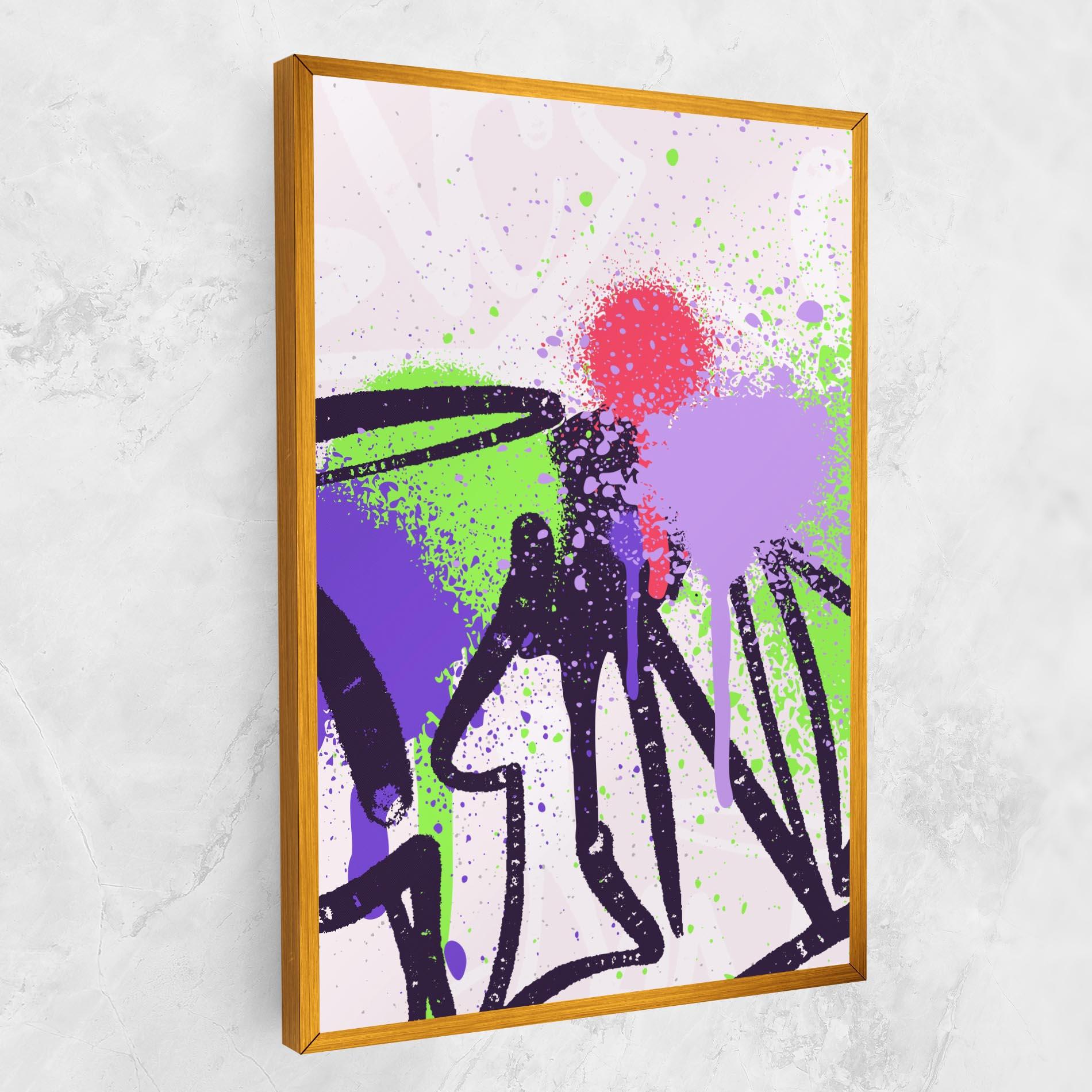 Leinwandbild Green Purple Graffiti mockup 1