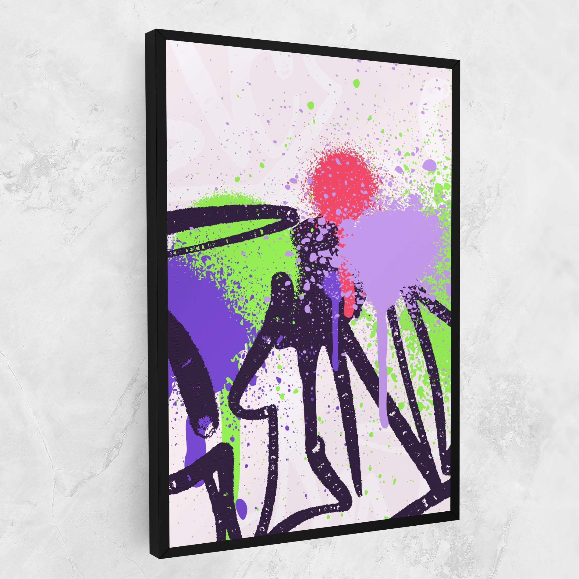 Leinwandbild Green Purple Graffiti mockup 1