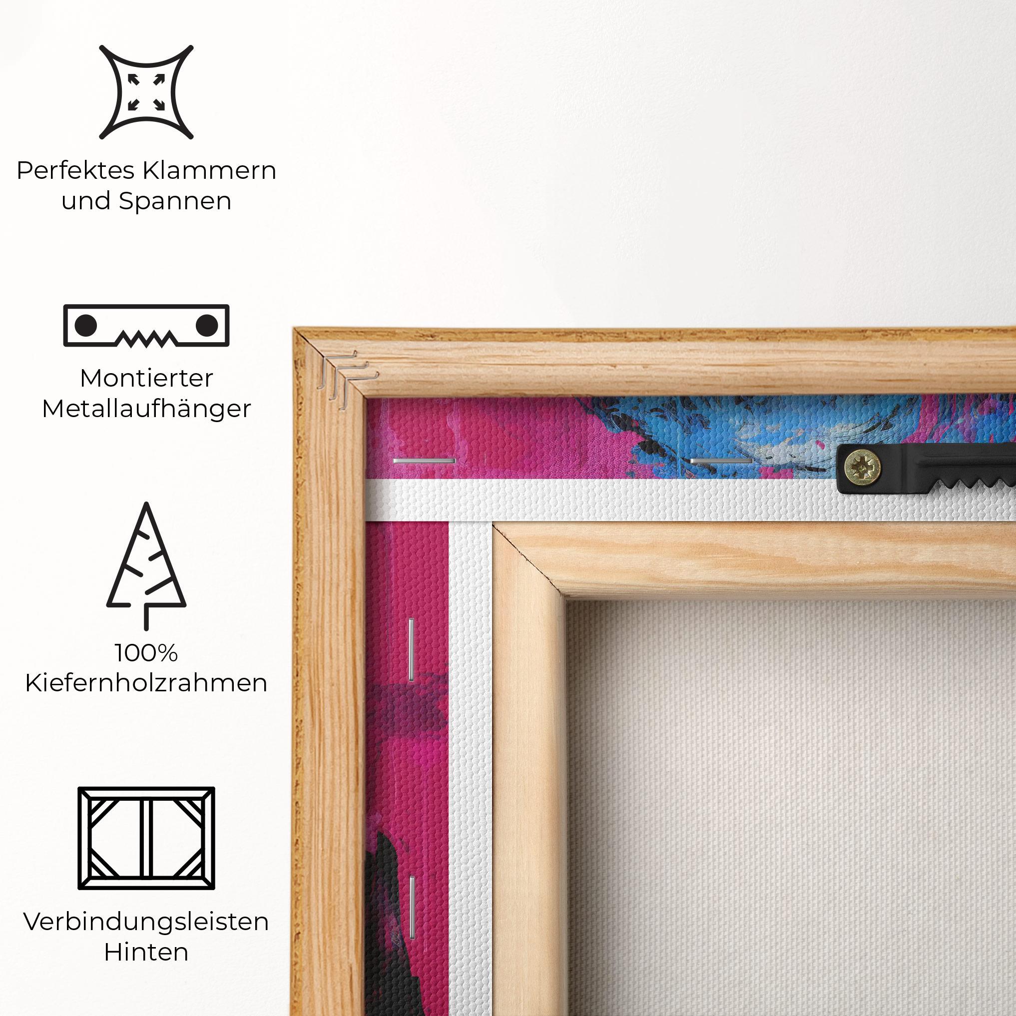 Leinwandbild Blue Pink Falling Paint mockup 5