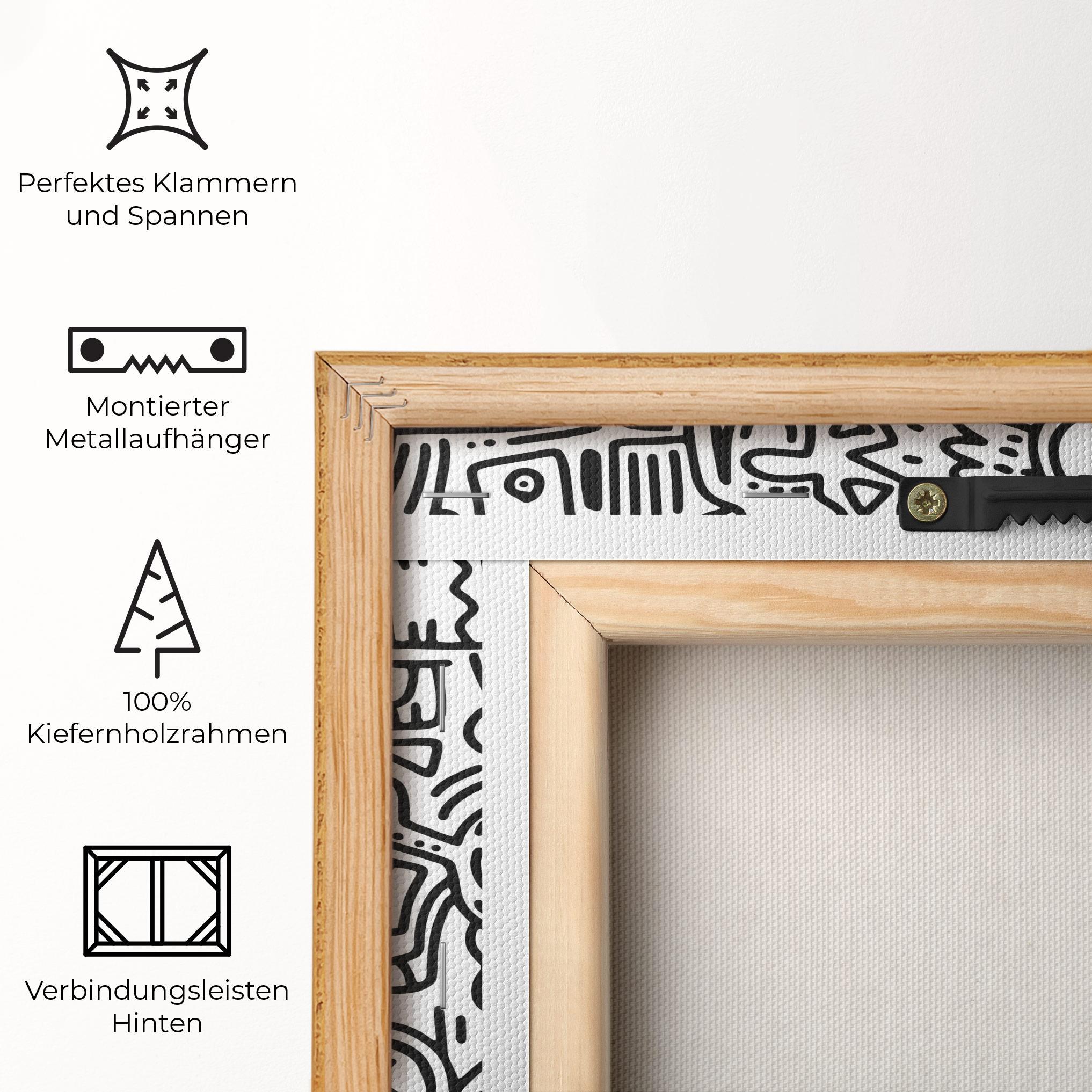 Leinwandbild Doodle Black Line mockup 5