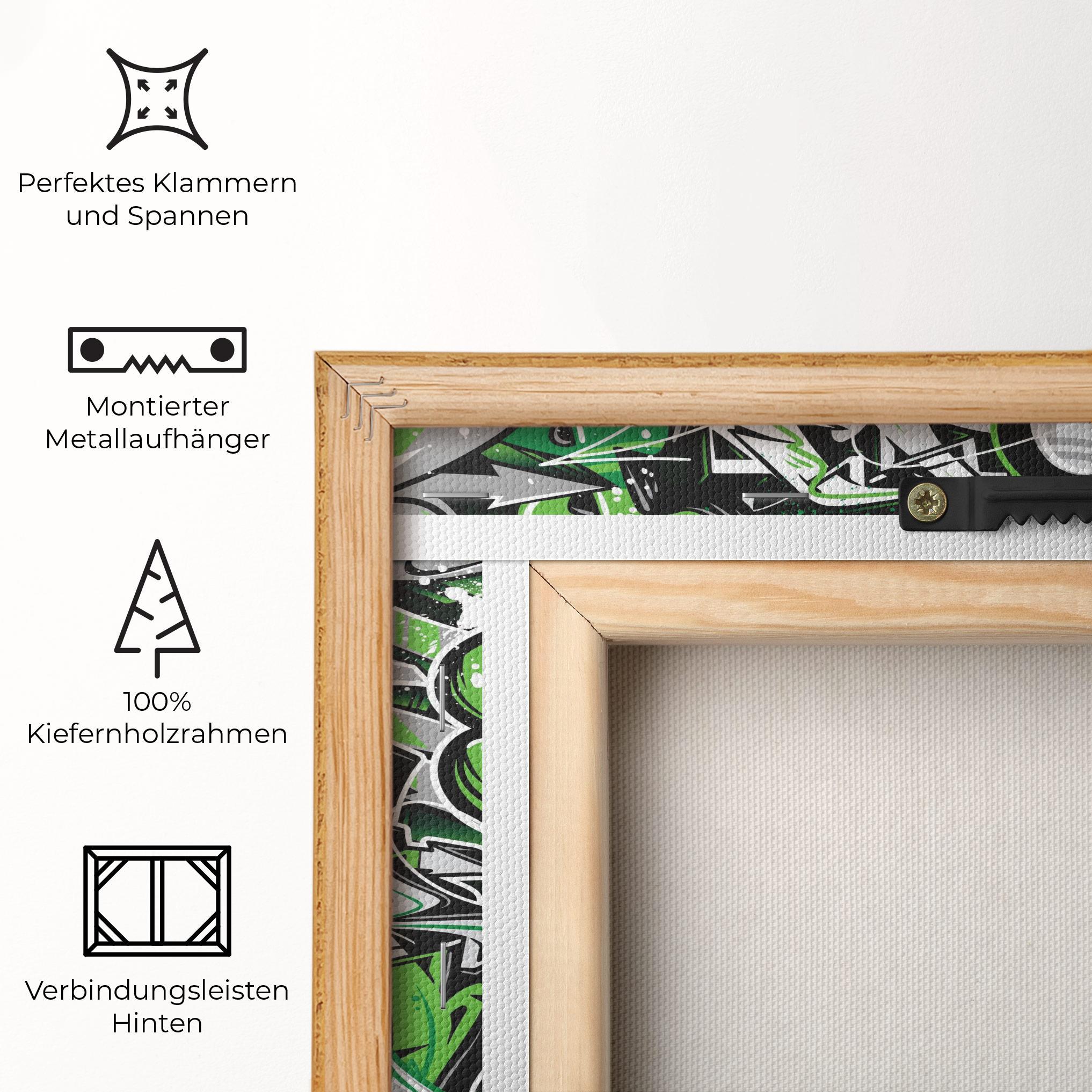 Leinwandbild Green Graffiti Letters mockup 5