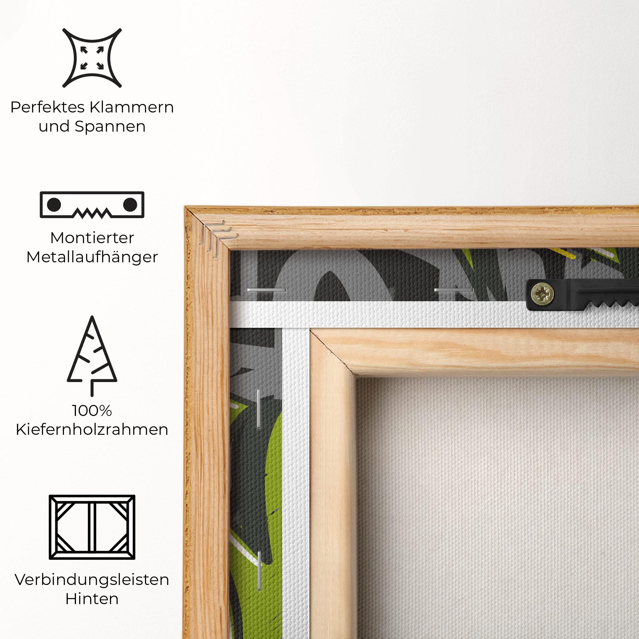 Leinwandbild Green Grey Graffti mockup 5