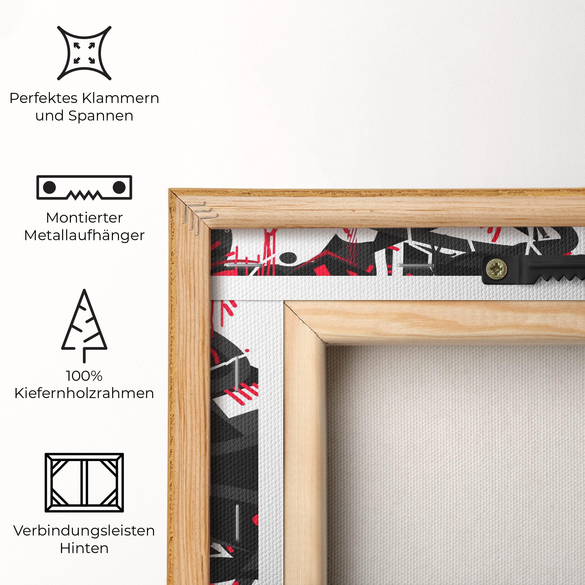 Leinwandbild Grey Red Graffiti mockup 5