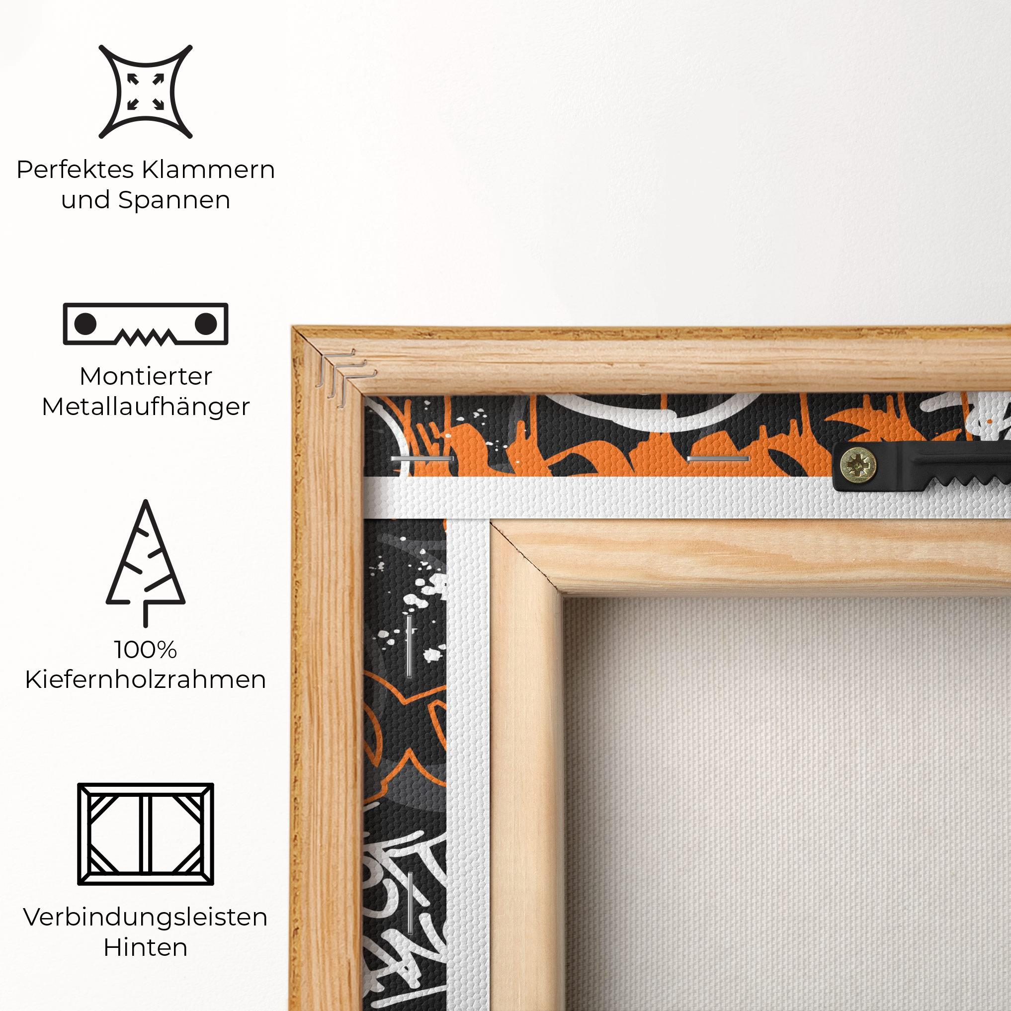 Leinwandbild Orange Black Graffiti mockup 5