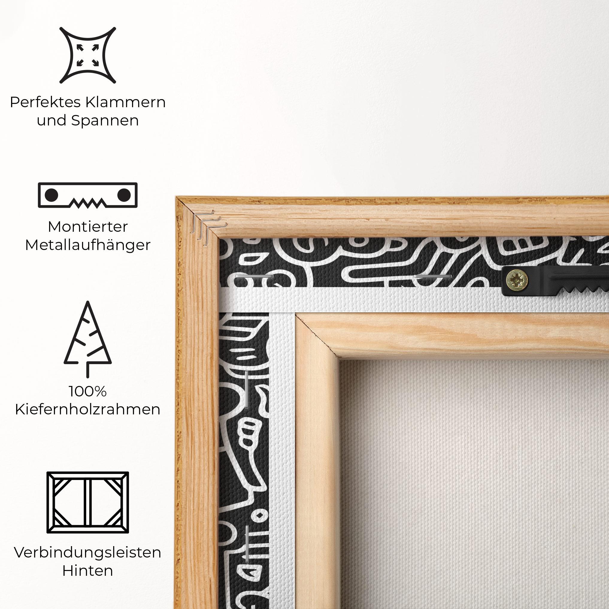 Leinwandbild White Line Doodle mockup 5