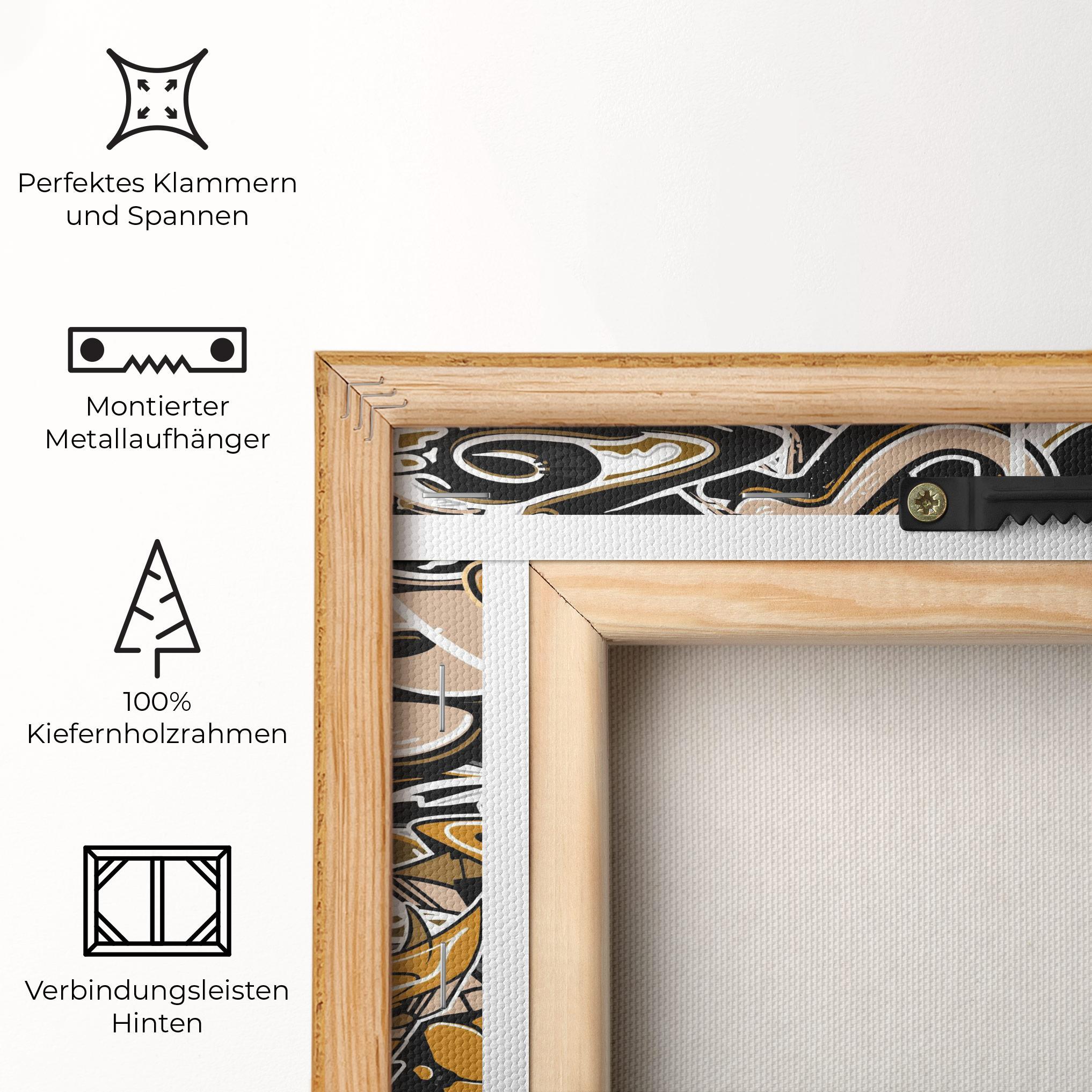 Leinwandbild Yellow White Graffiti mockup 5