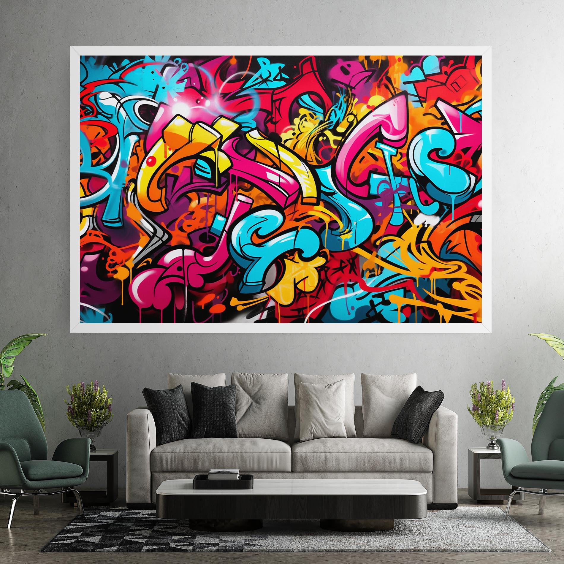 Leinwandbild Abstract Graffiti mockup 7