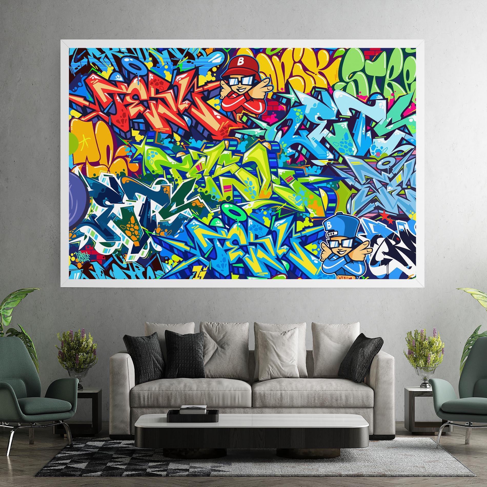 Leinwandbild Colorful Graffiti mockup 7