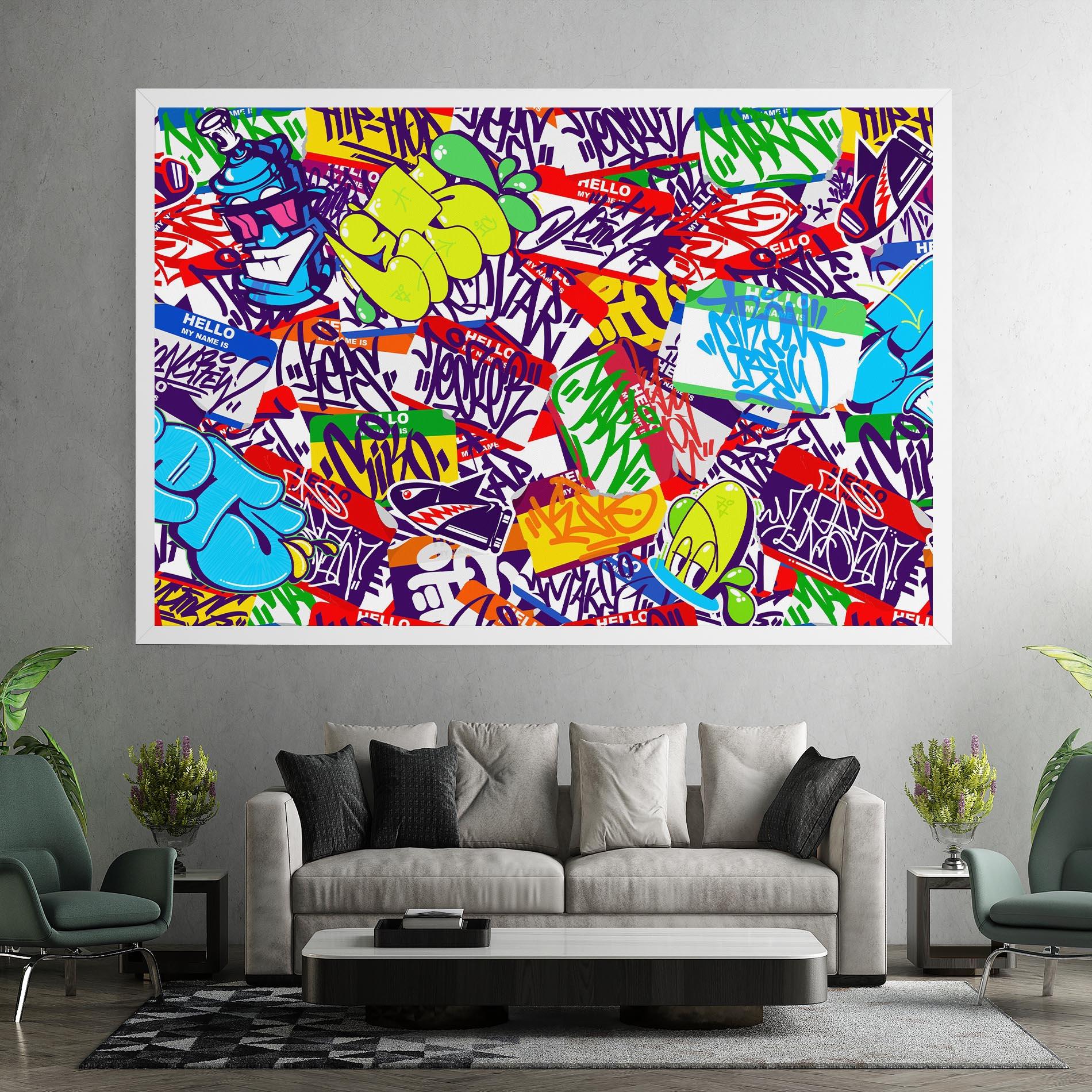 Leinwandbild Hello Graffiti Name mockup 7