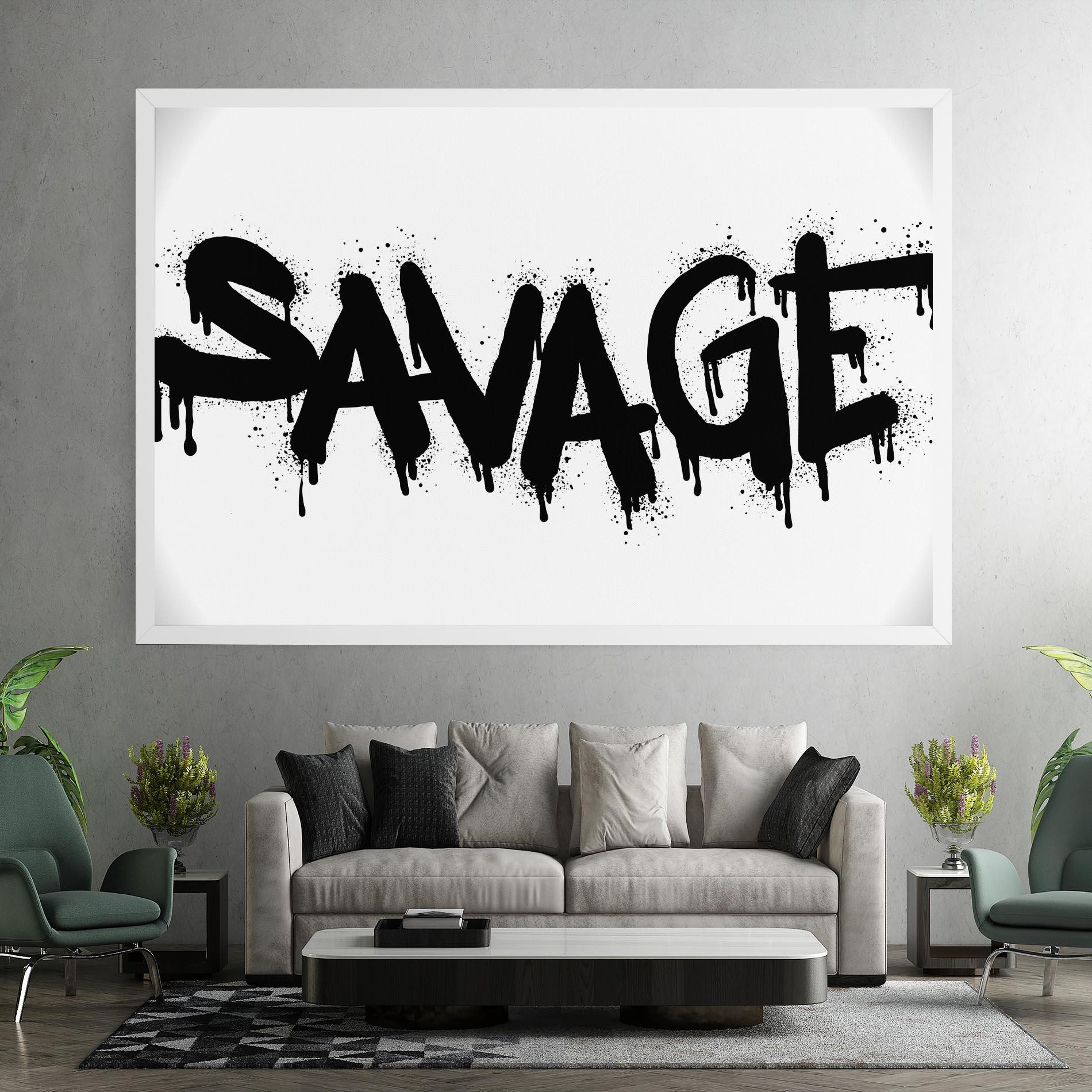 Leinwandbild Savage Graffiti Spray mockup 7