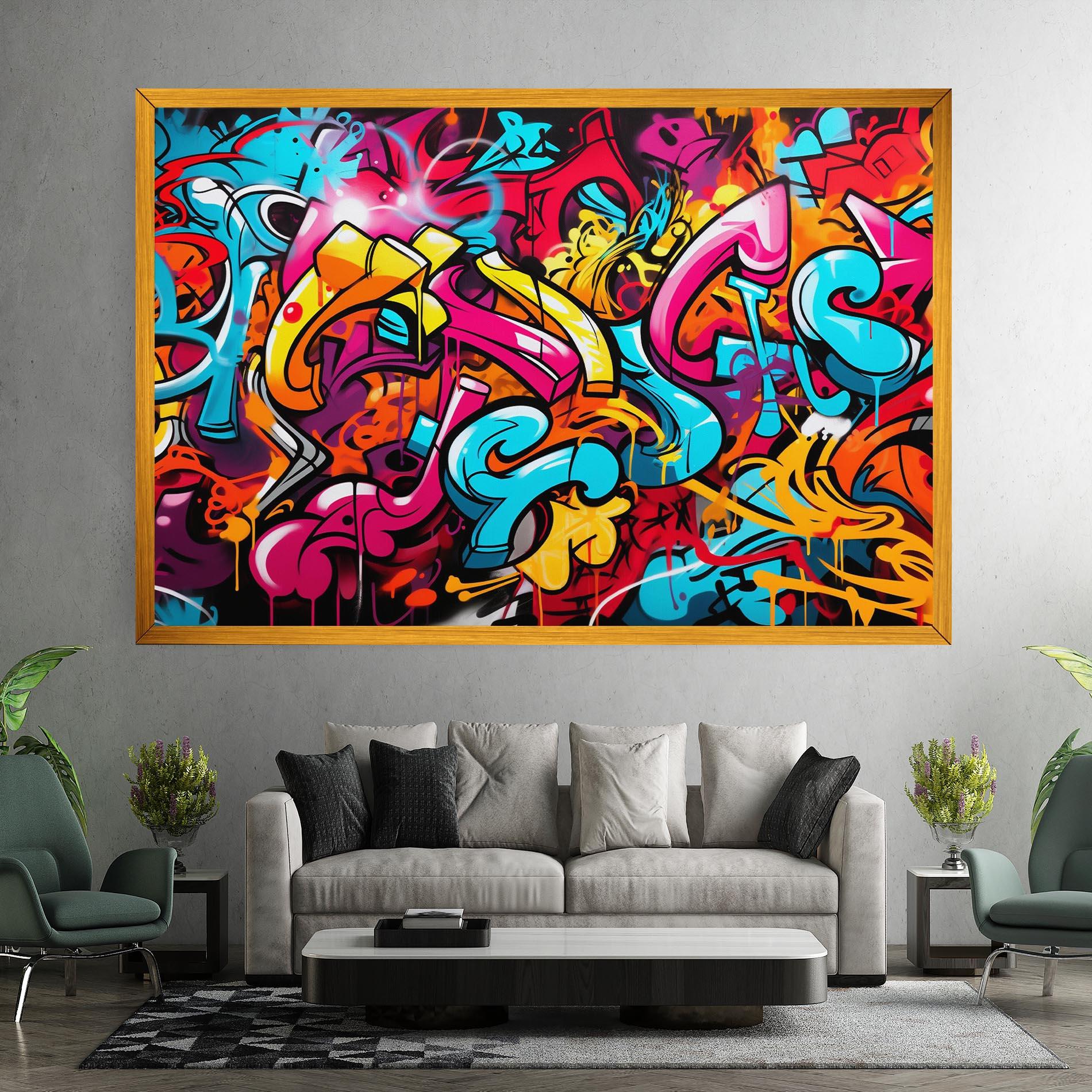 Leinwandbild Abstract Graffiti mockup 7