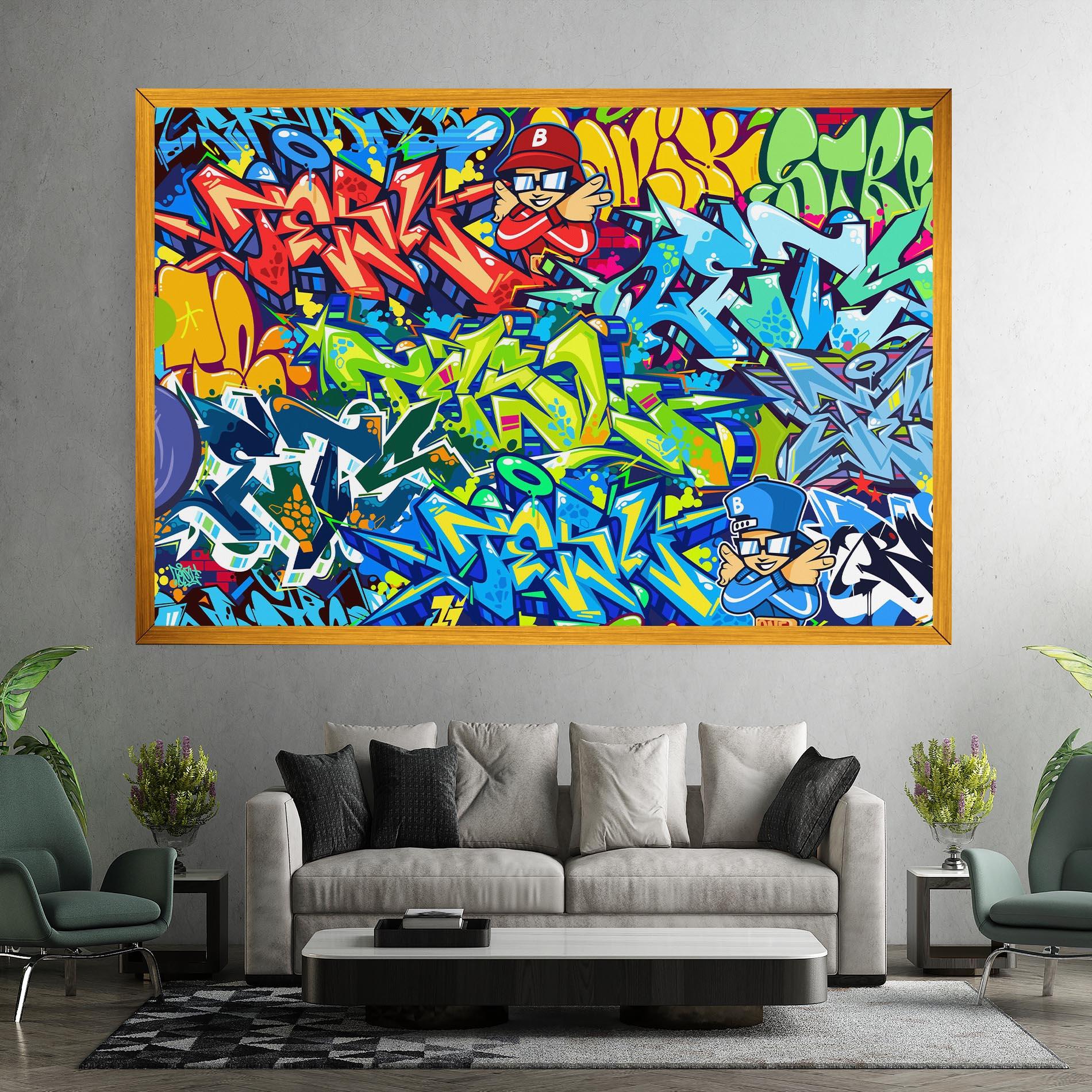 Leinwandbild Colorful Graffiti mockup 7
