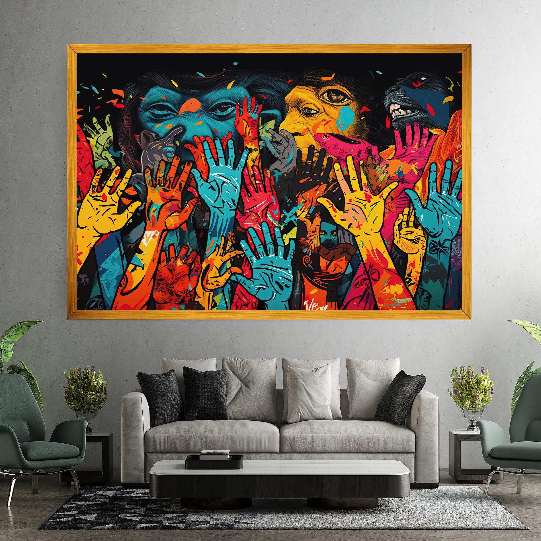 Leinwandbild Colorful Hands mockup 7