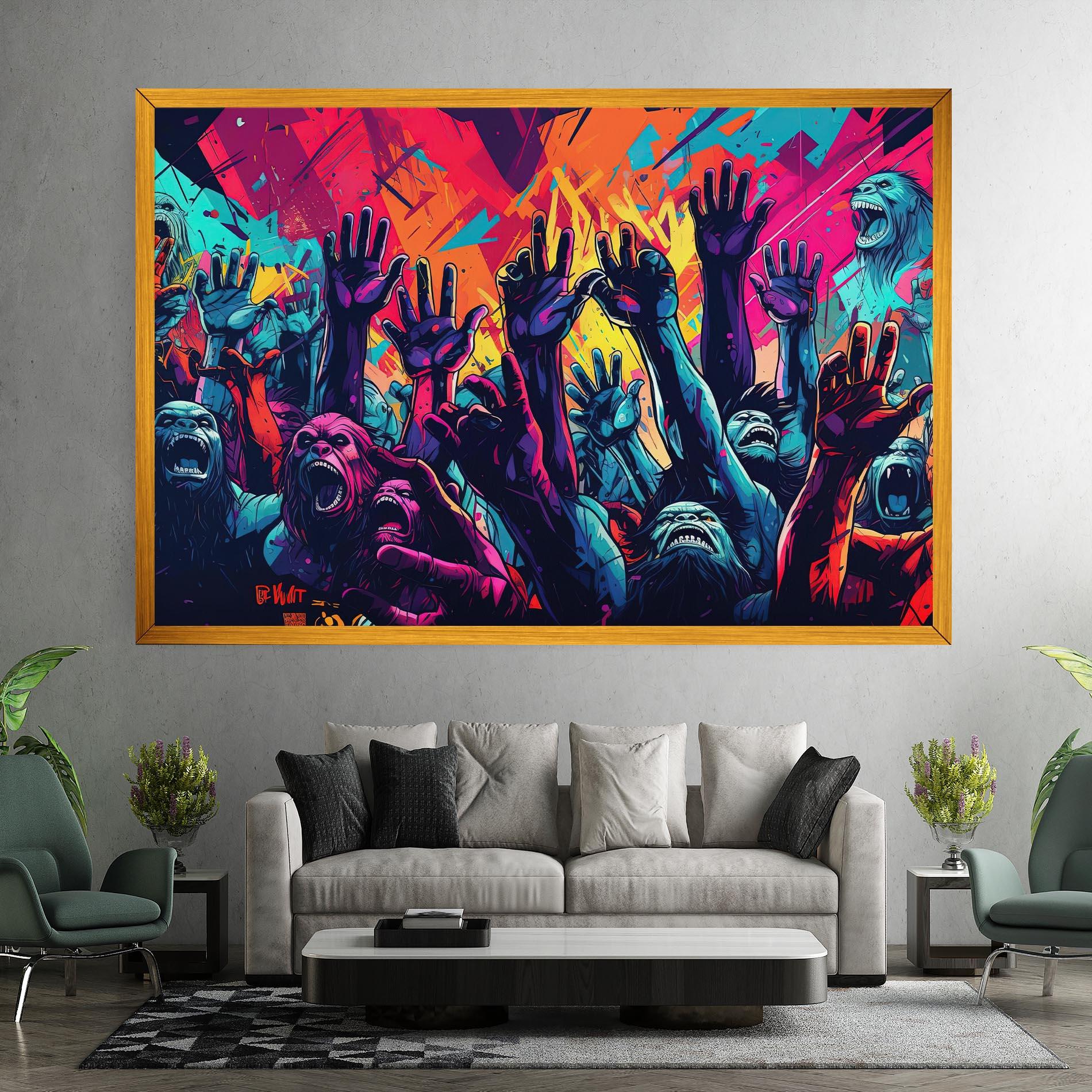 Leinwandbild Graffiti Animals mockup 7