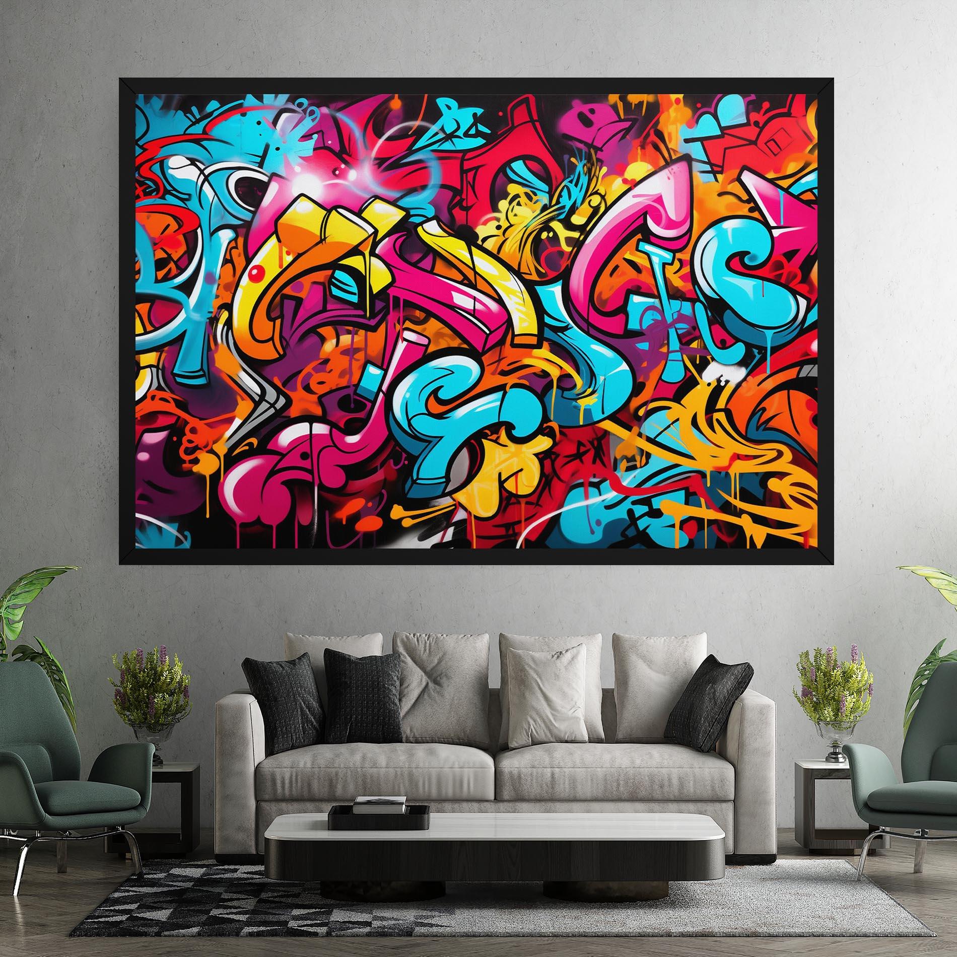 Leinwandbild Abstract Graffiti mockup 7