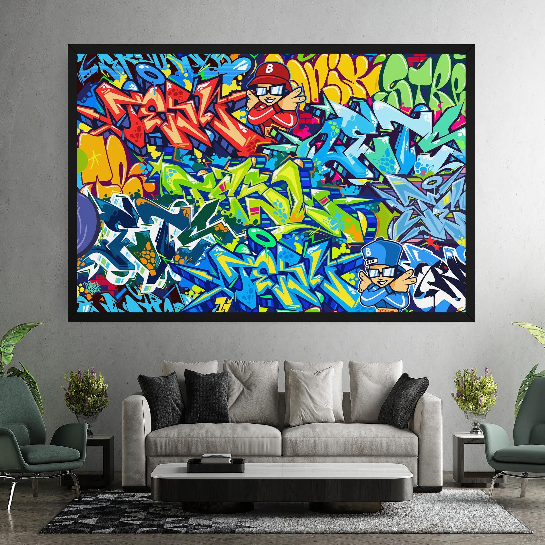 Leinwandbild Colorful Graffiti mockup 7
