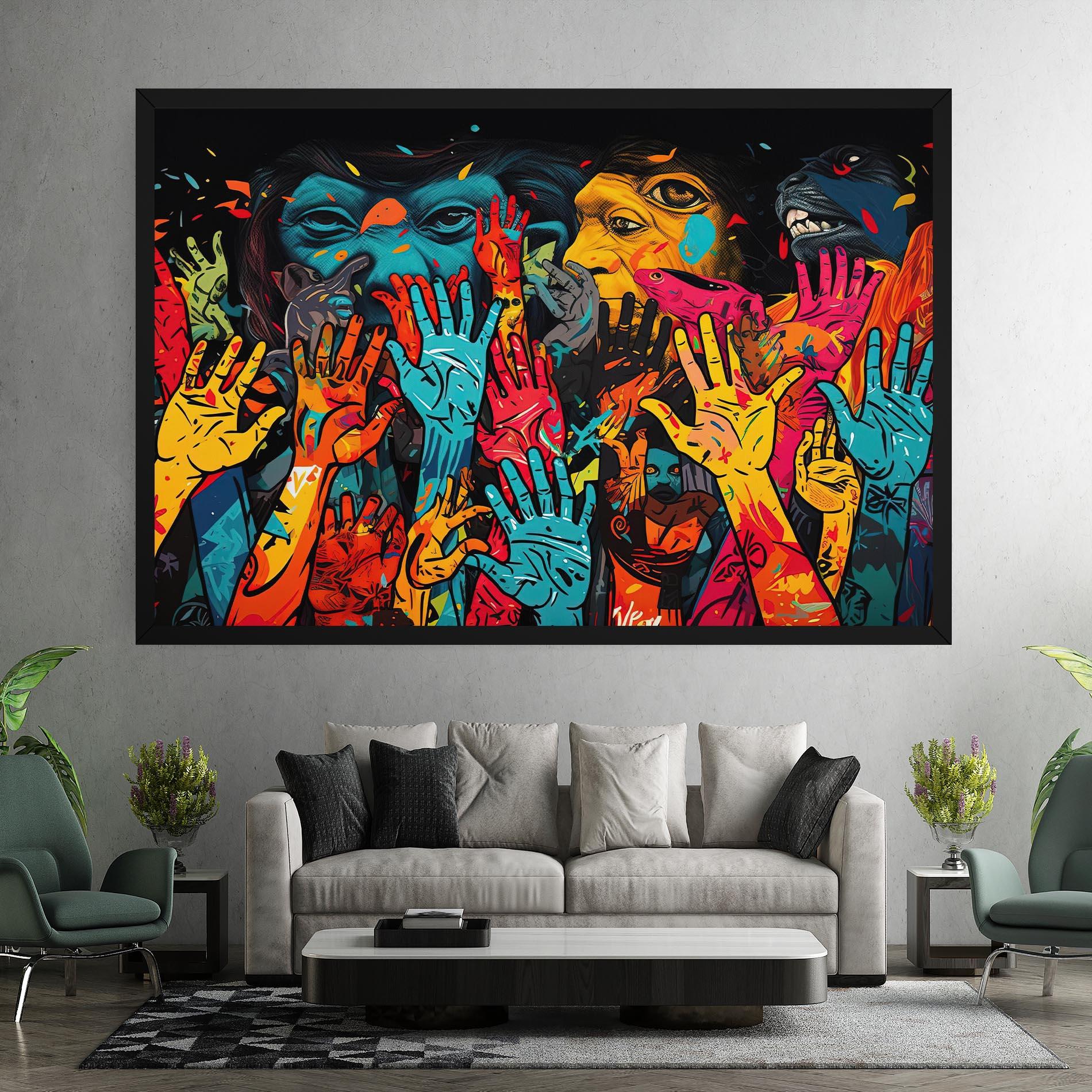 Leinwandbild Colorful Hands mockup 7