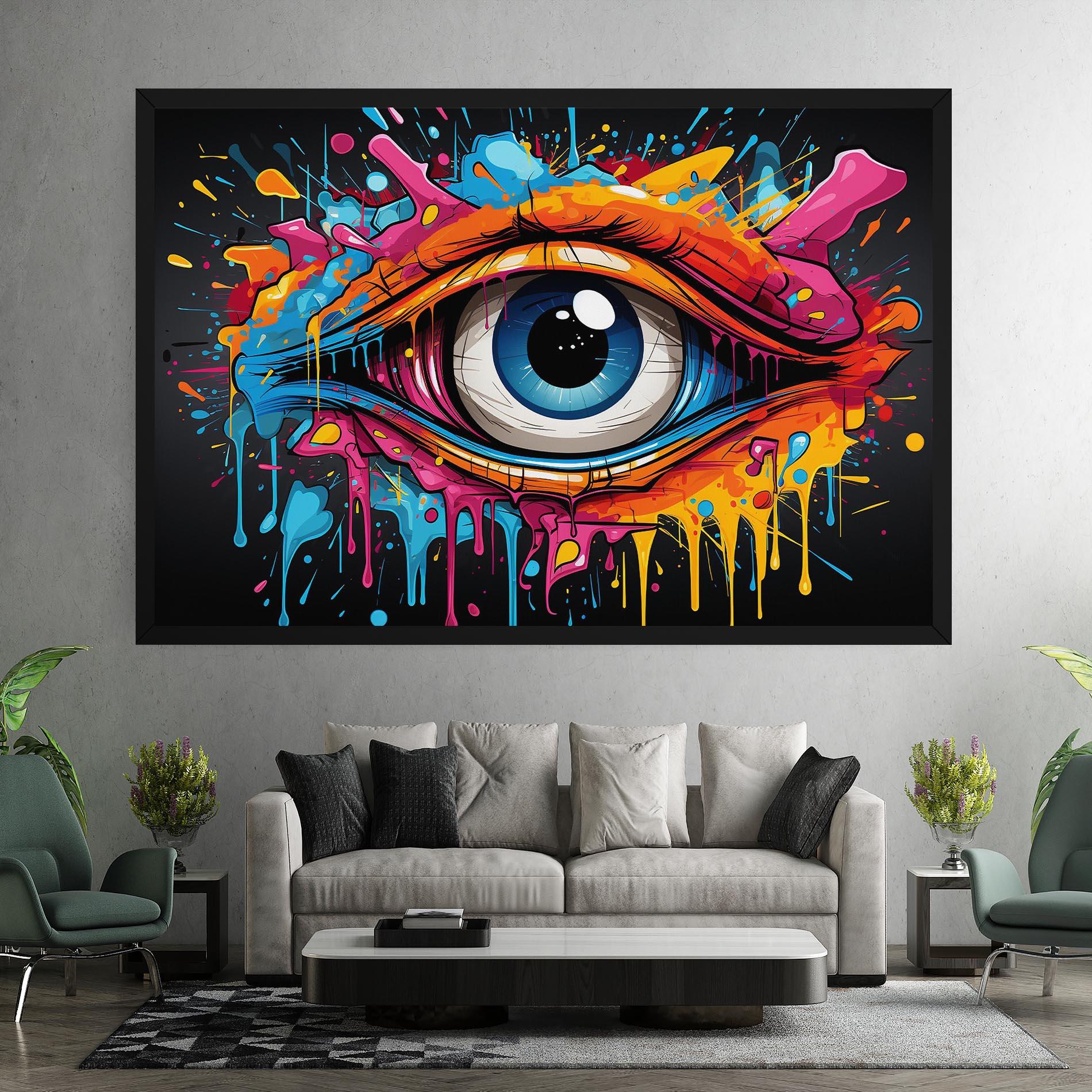 Leinwandbild Graffitistyle Eye mockup 7